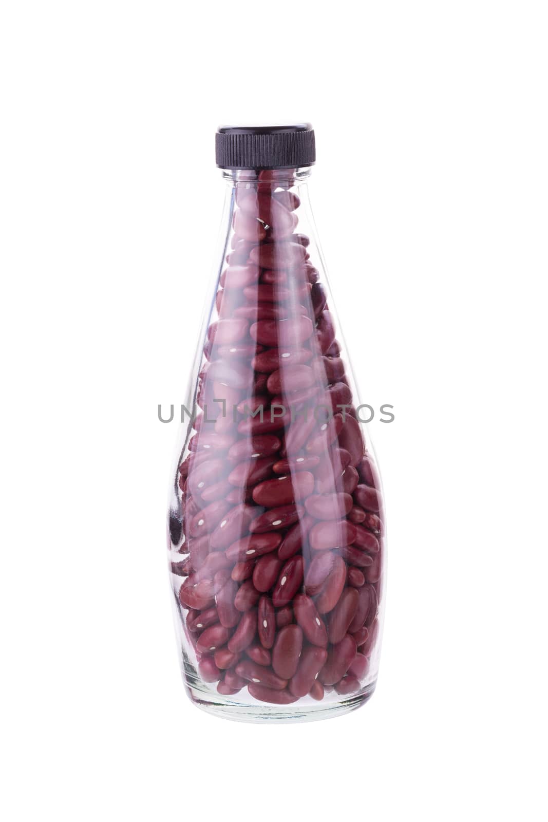 Red bean In a bottle isolated on a white background by kaiskynet