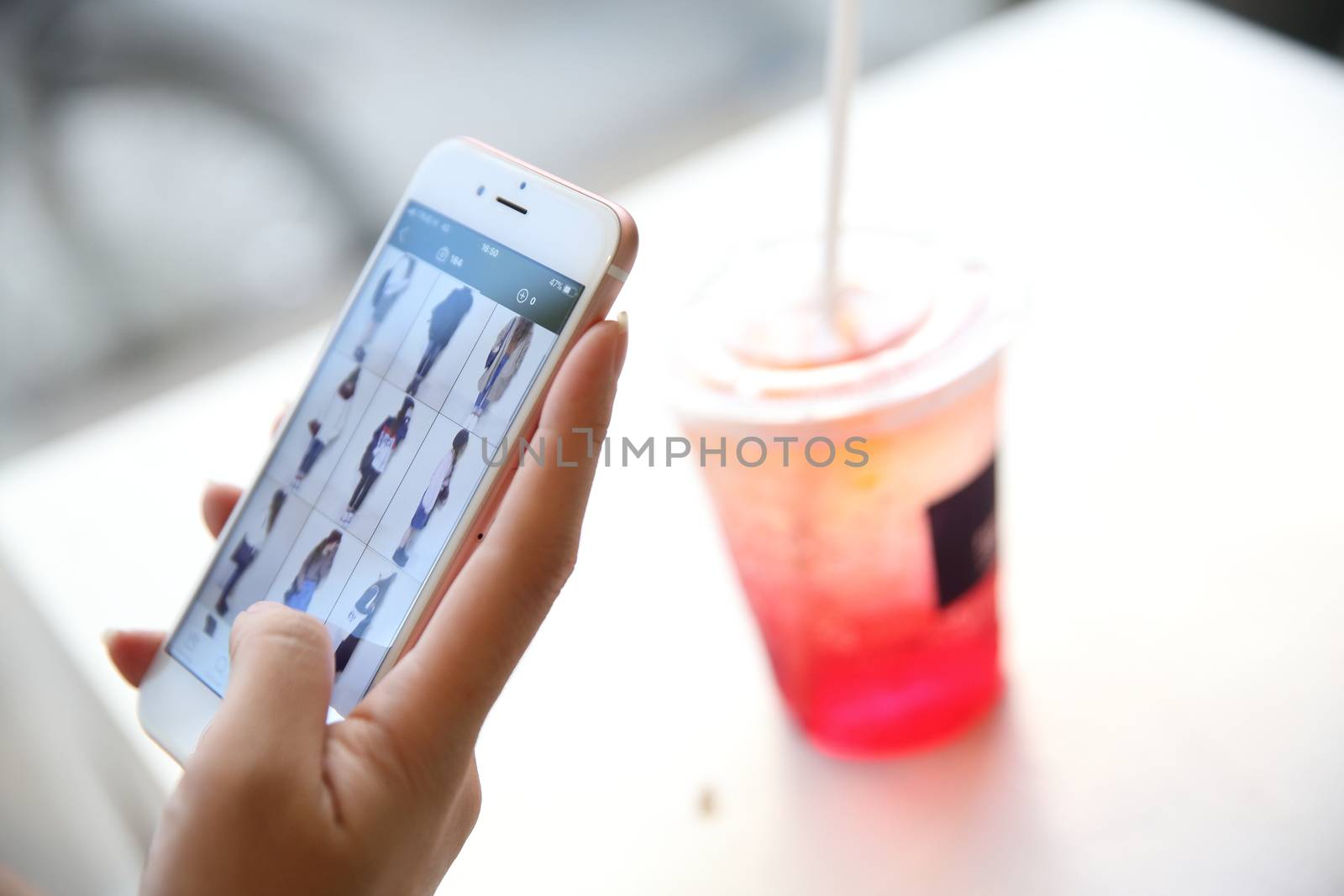 Asian female hands shopping online with smartphone 