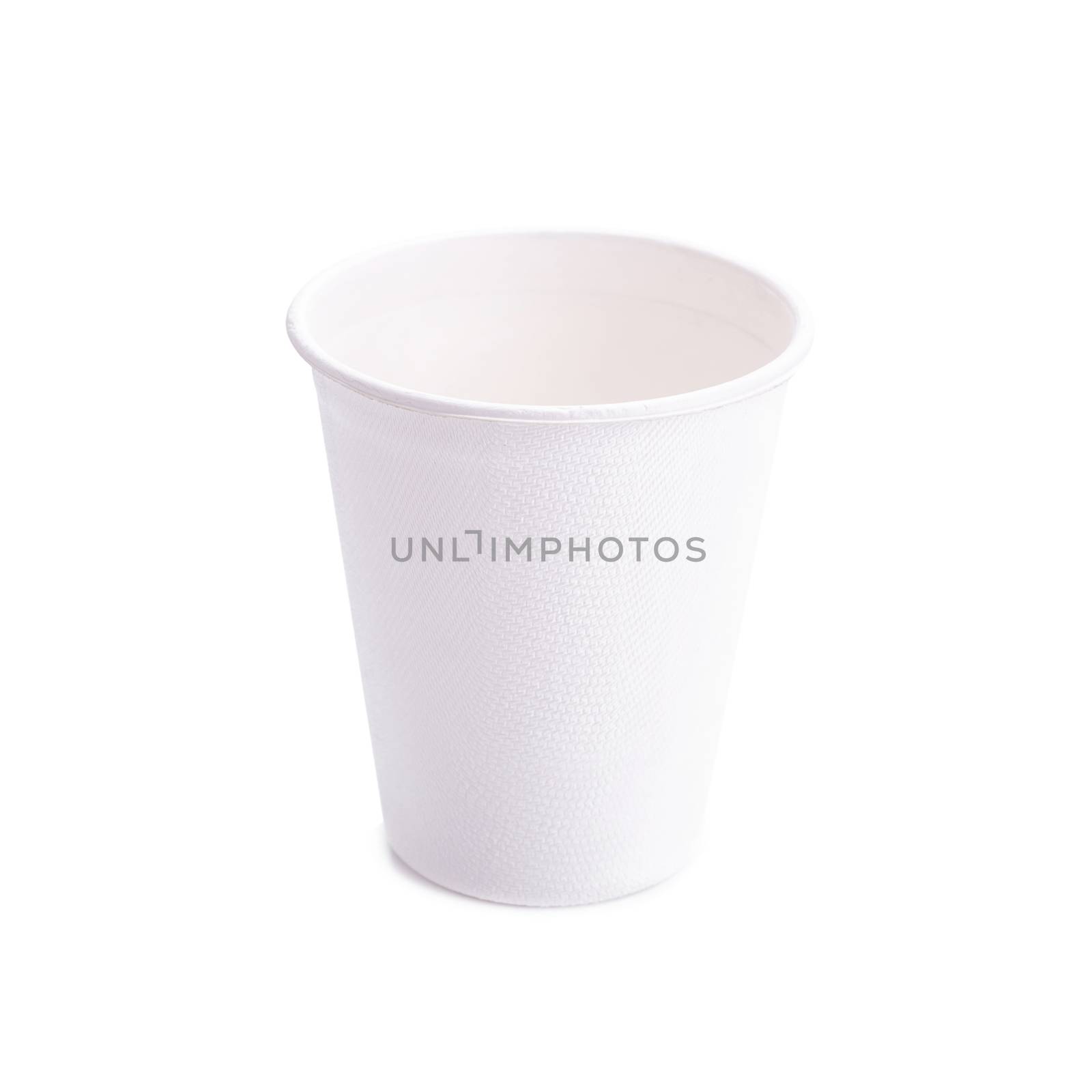 Paper cup of coffee on white background by kaiskynet