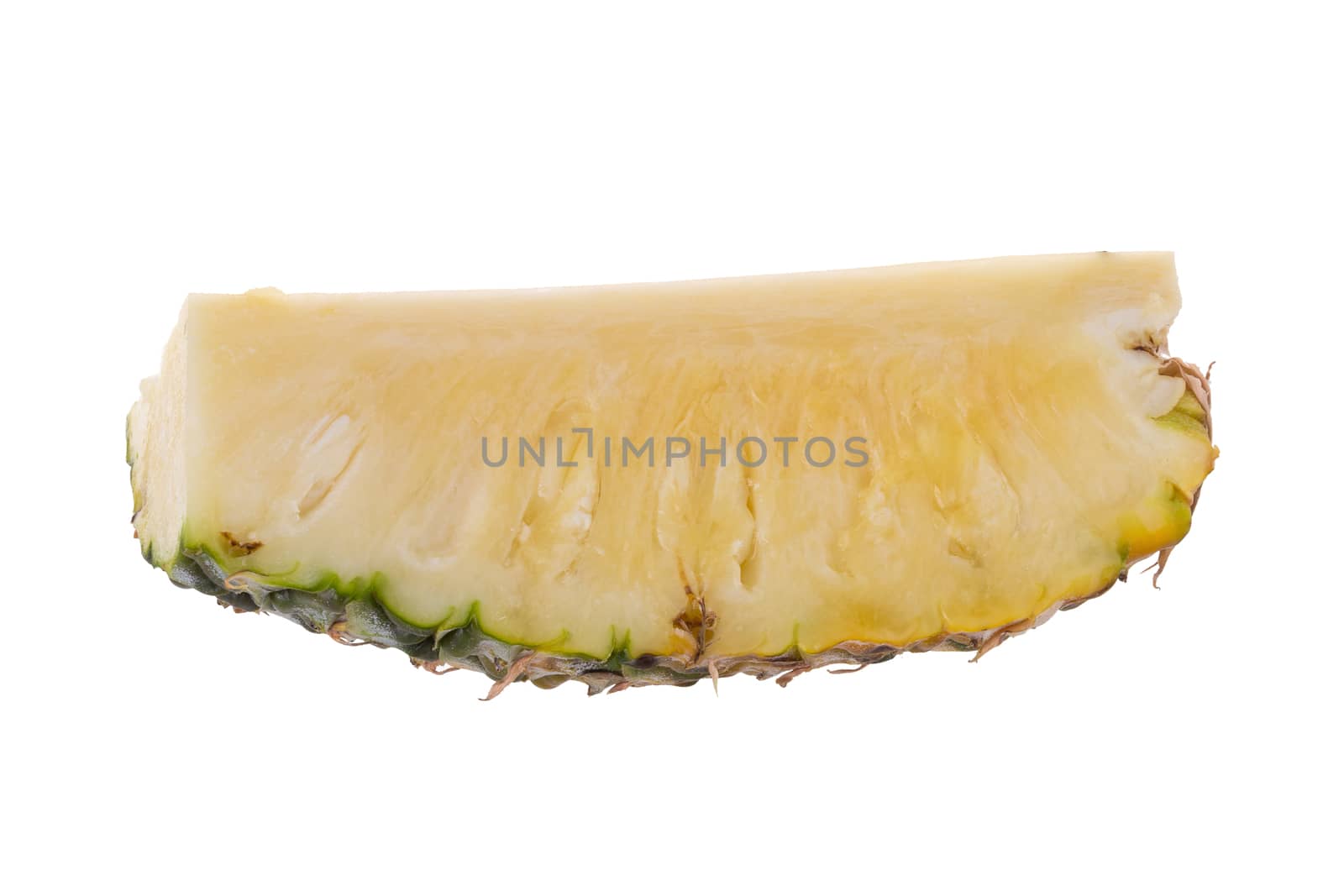 Pineapple slices isolated on a white background.