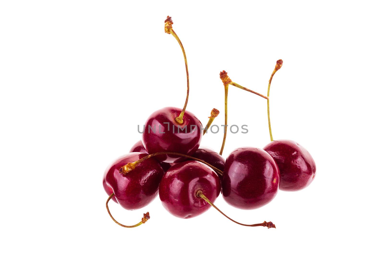 Cherry berry fruit isolated on white background.