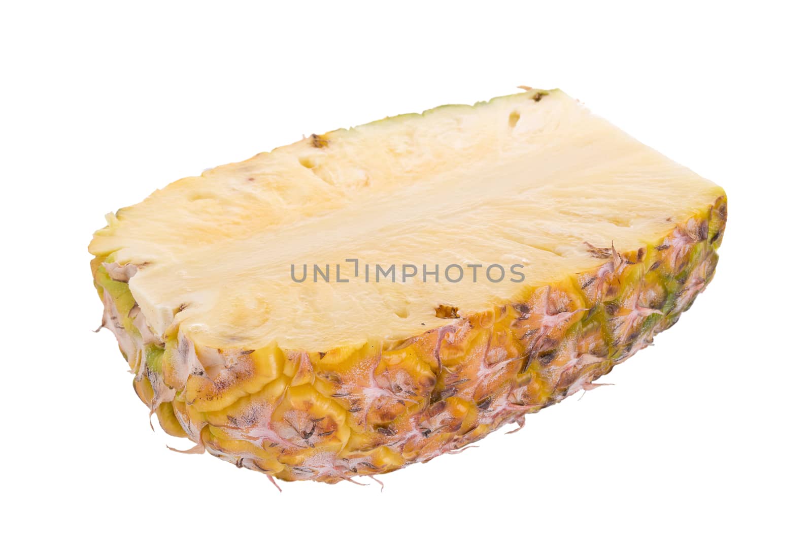 Pineapple slices isolated on a white background.