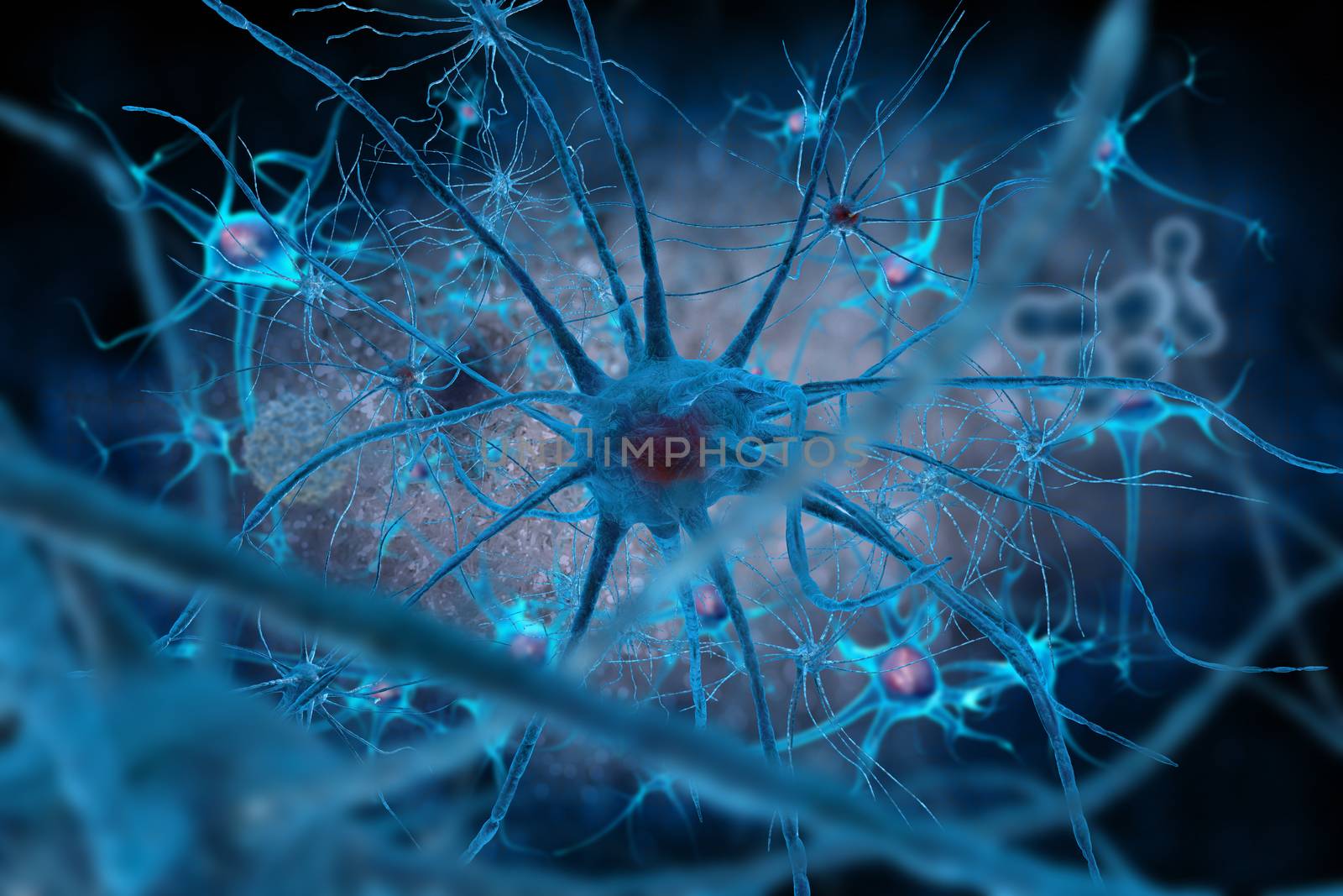 digital illustration neurons brain cells