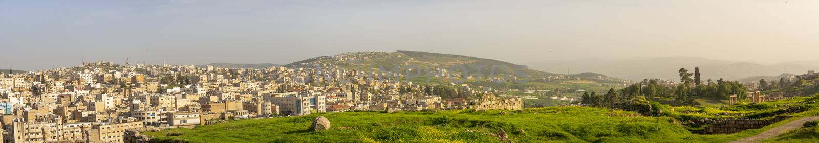 panoramic cityscape of the skyline of the Jordanian city of Jerash by kb79