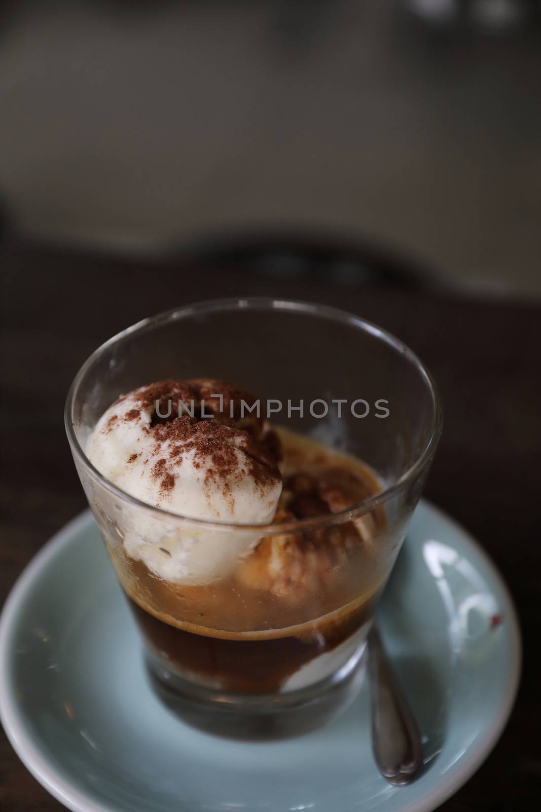 Affogato coffee with ice cream