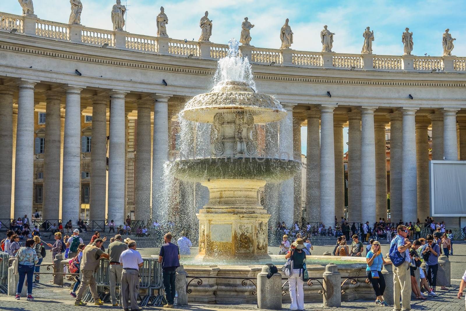 Fountain at Saint Peter's Square in Rome, Vatican City