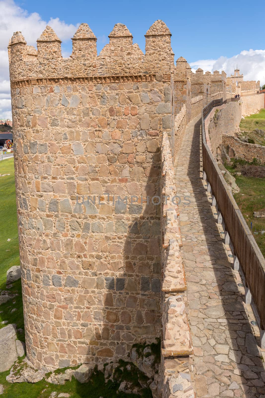 Ancient fortification of Avila, from the top of the walls, Castile and Leon, Spain