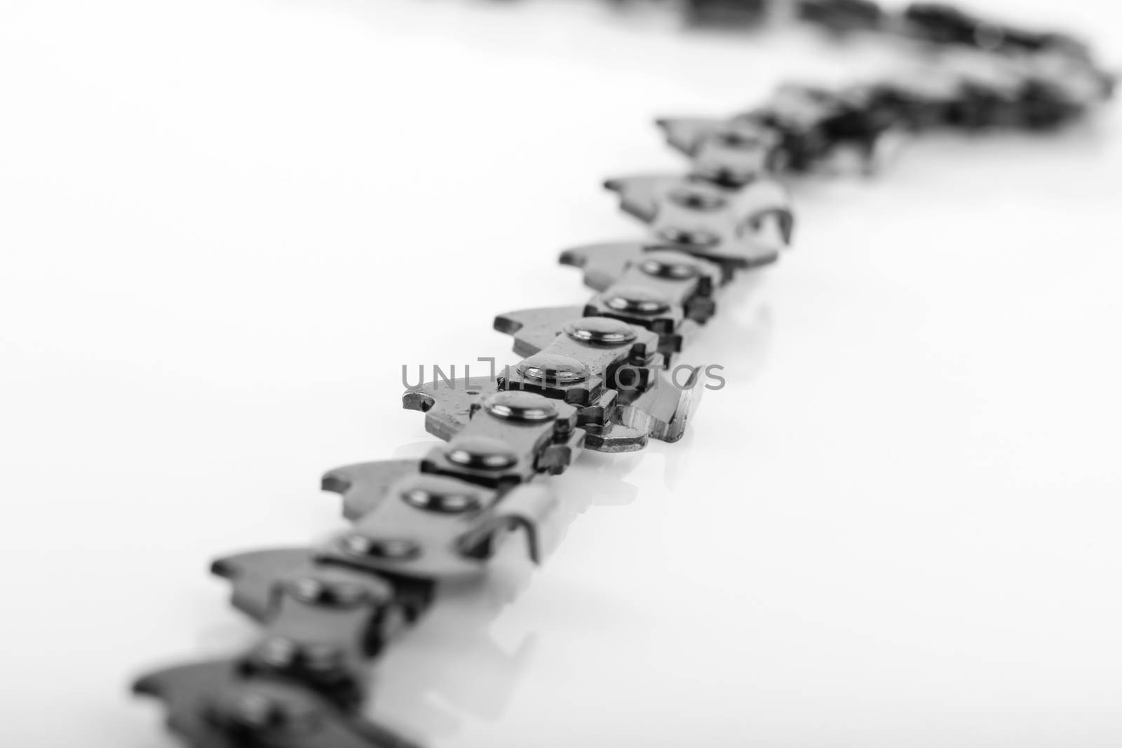 metal chain saw pattern background on white  background