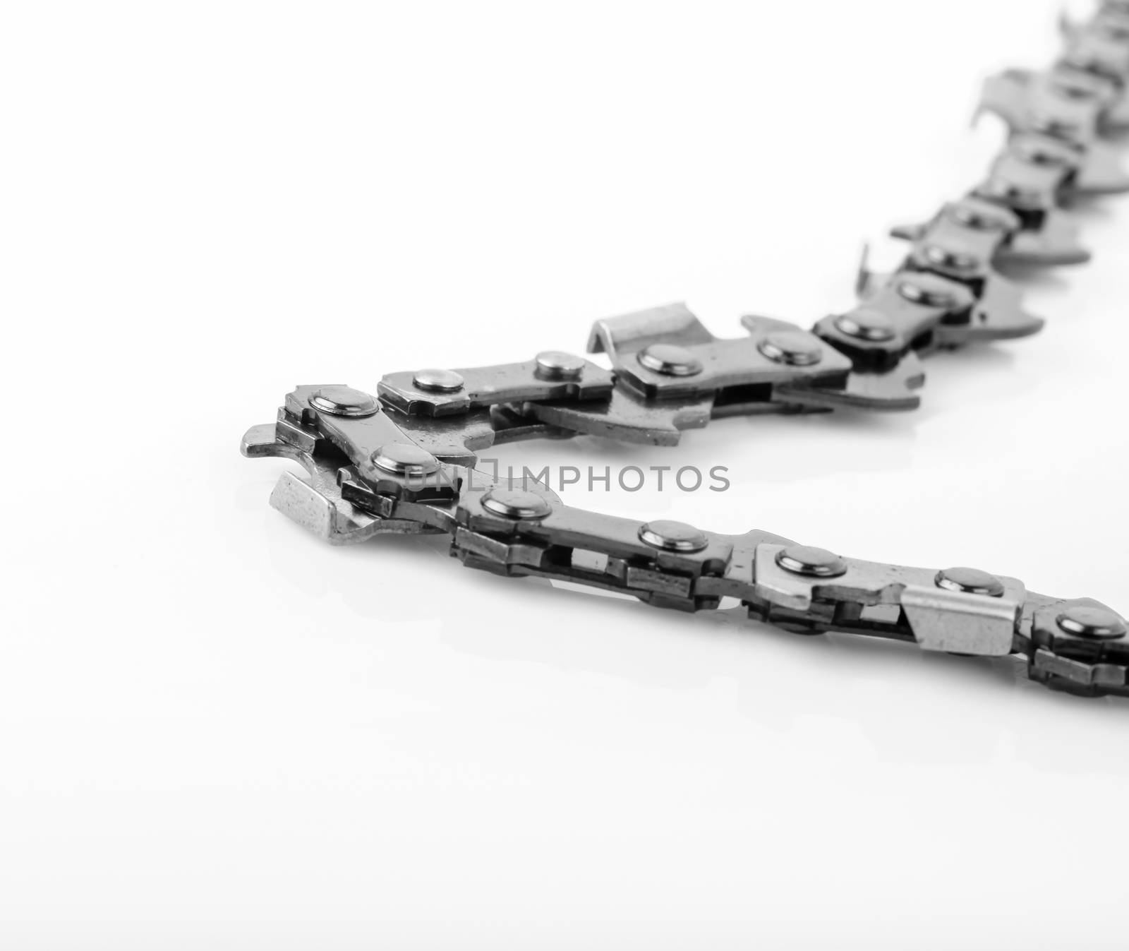 metal chain saw pattern background on white  background