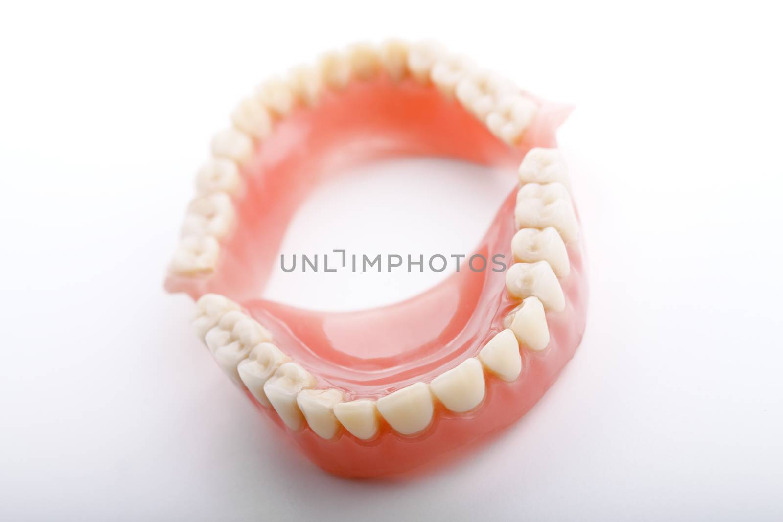 medical denture smile jaws teeth on white background