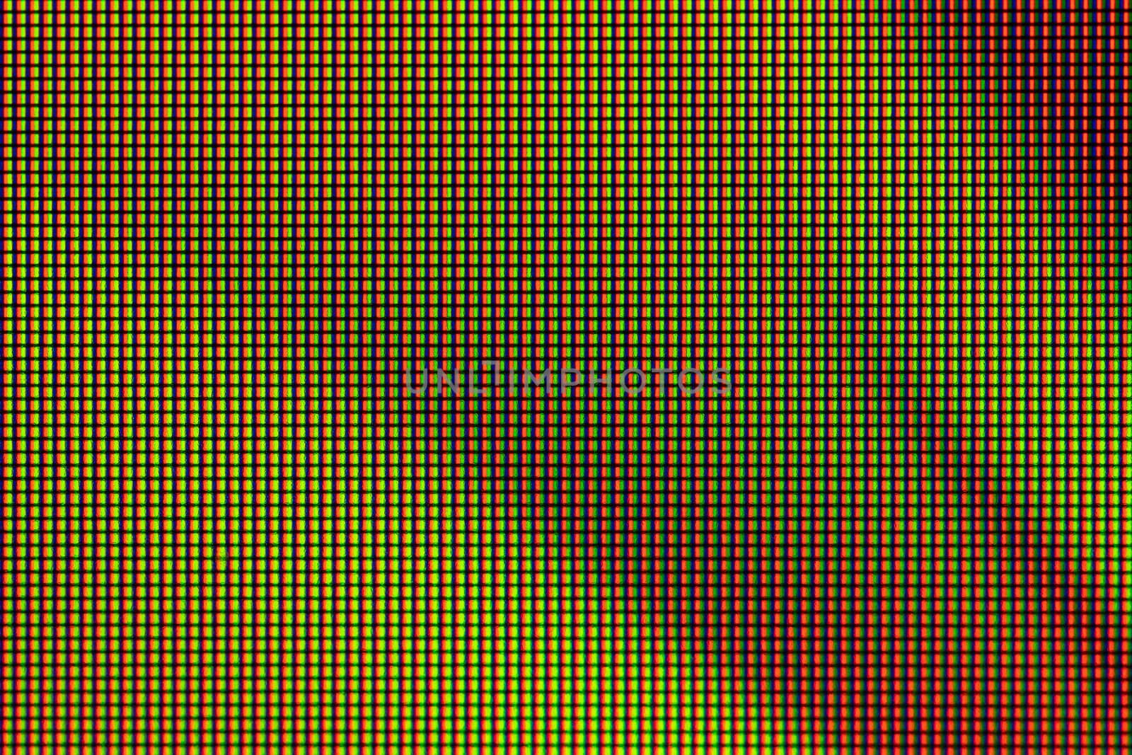 Closeup RGB LED diode from LED TV or LED monitor computer screen display panel.