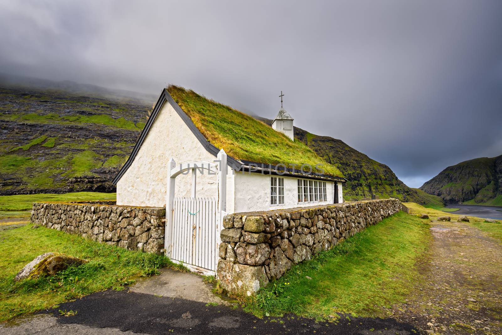 Small village church in Saksun, Faroe Islands, Denmark by nickfox