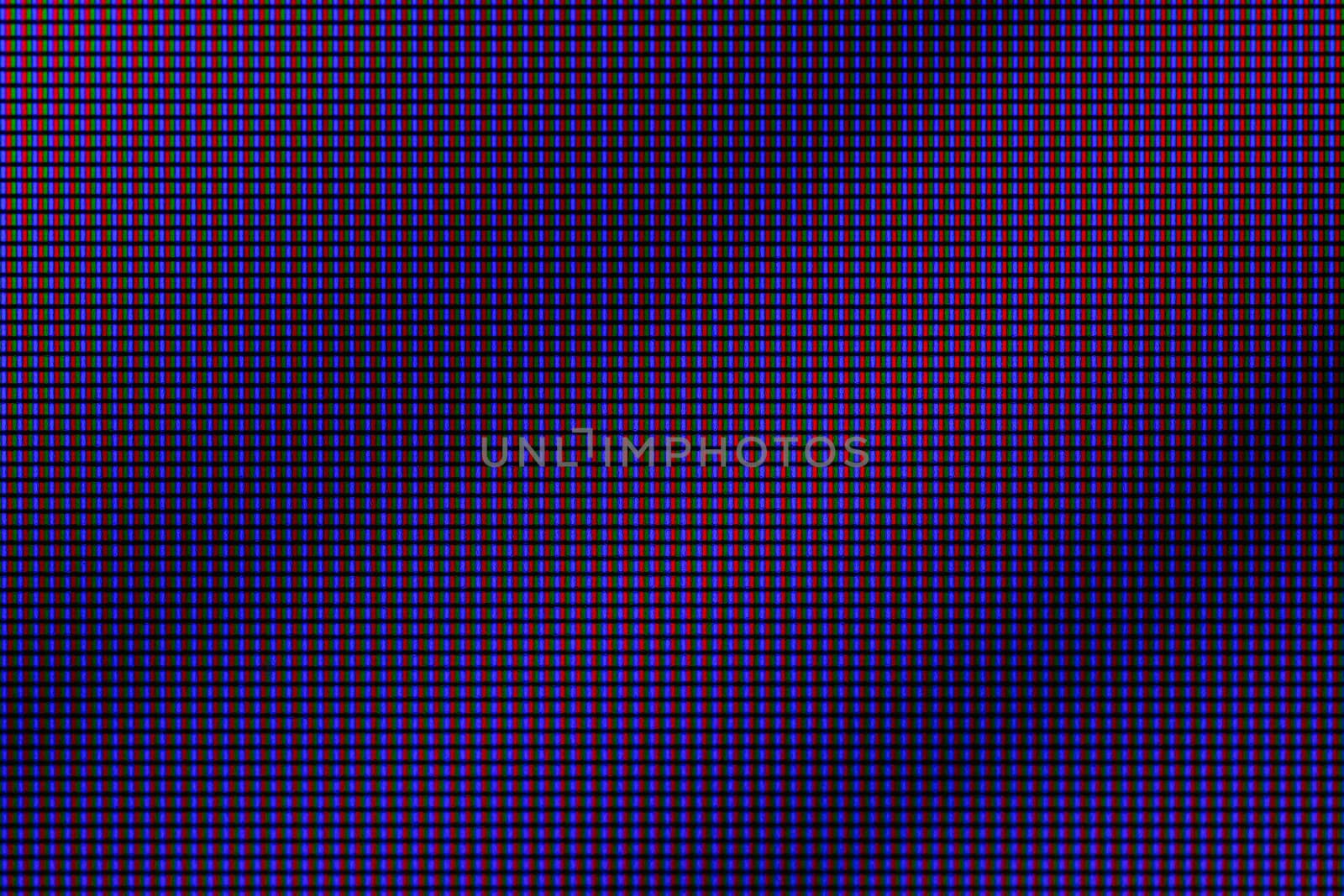 Closeup RGB LED diode from LED TV or LED monitor computer screen by phanthit