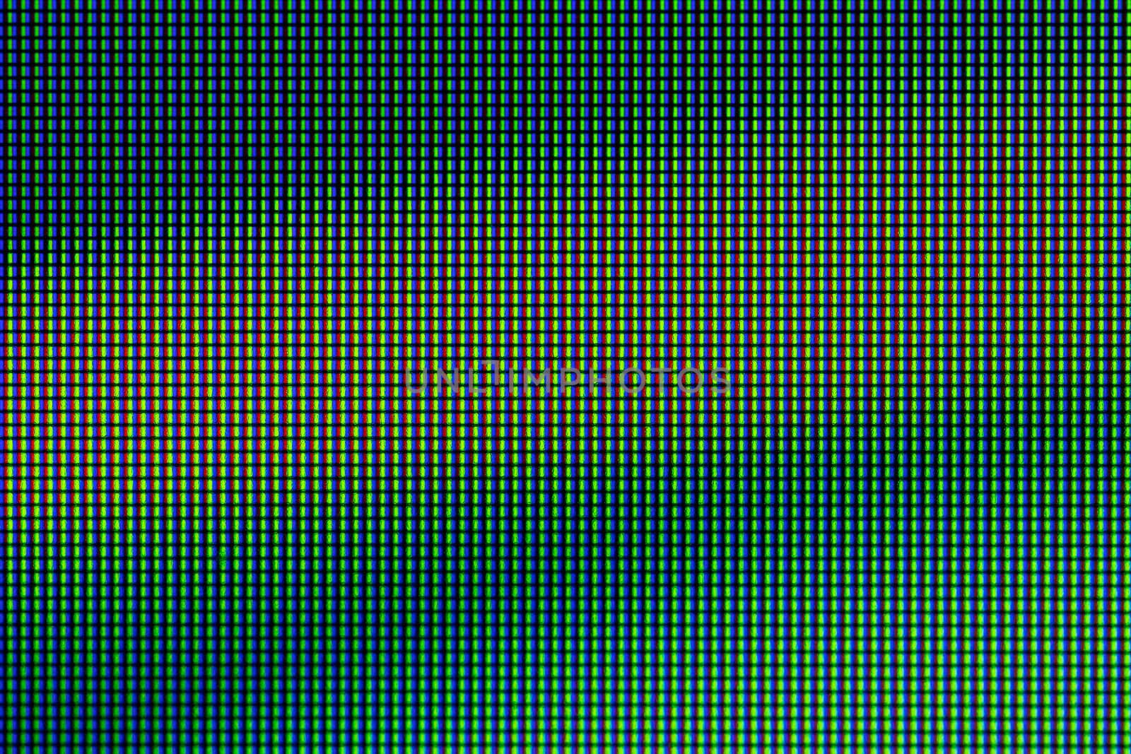 Closeup RGB LED diode from LED TV or LED monitor computer screen display panel. by phanthit