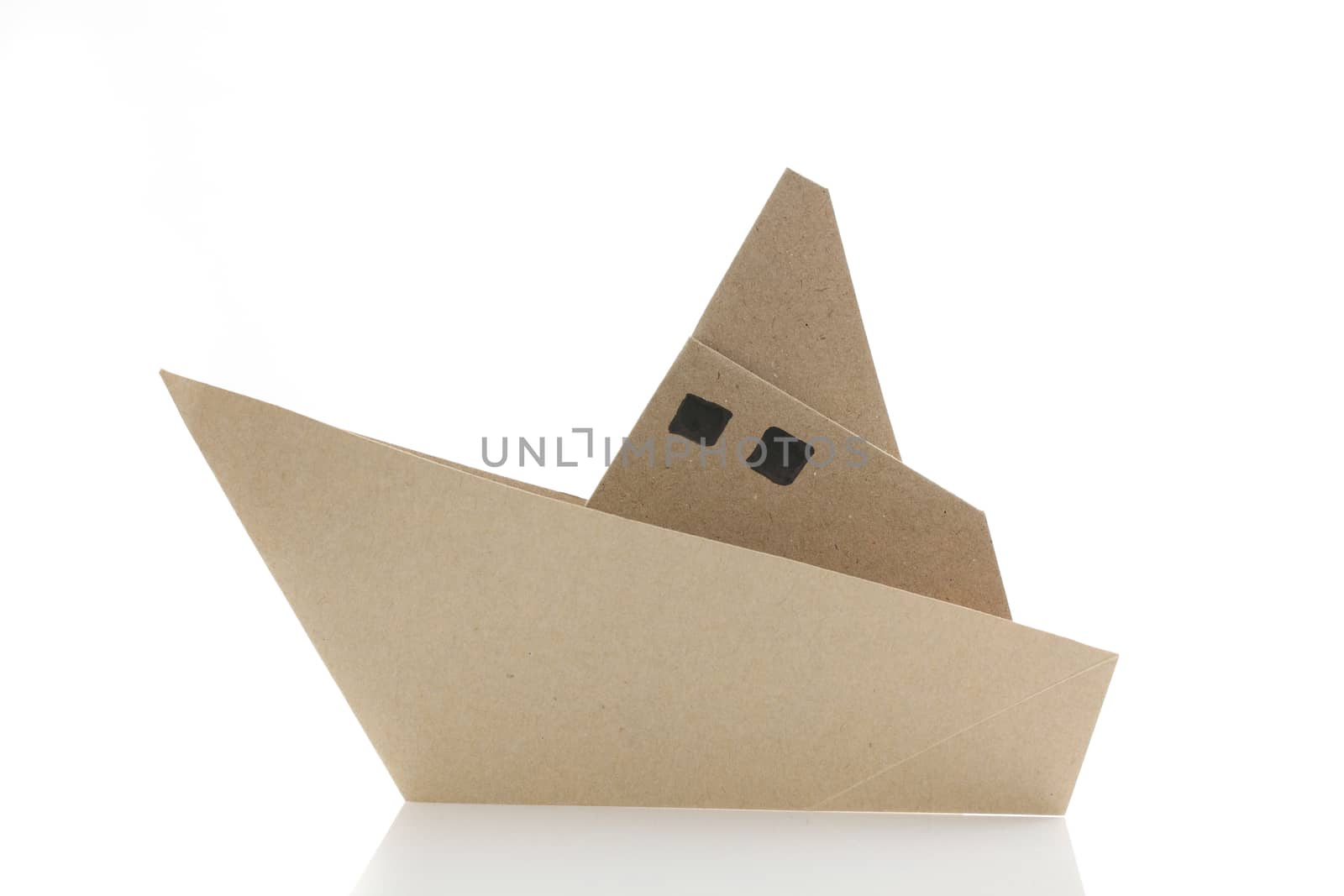 origami boat in white background