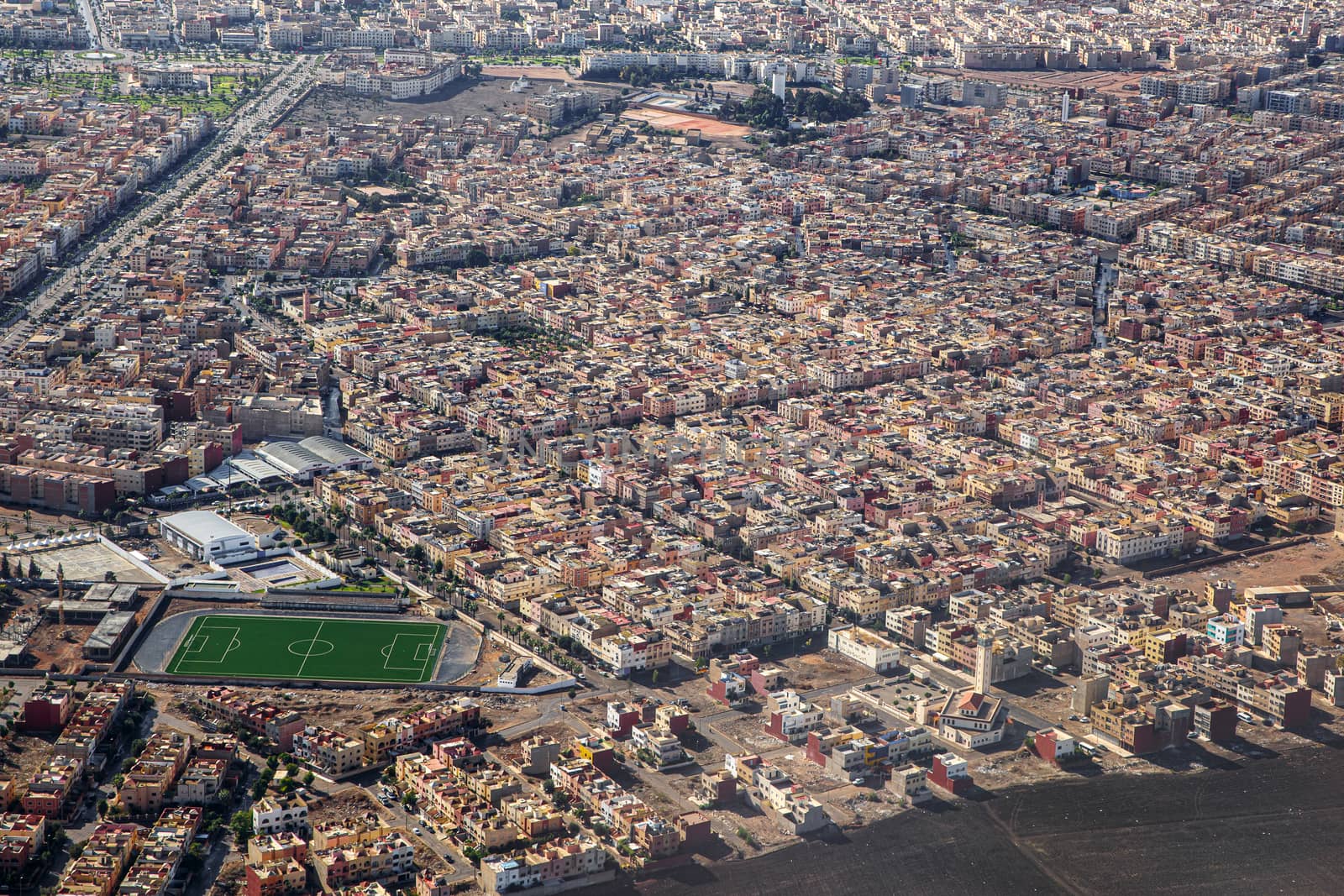 Above view of Casablanca city. The capital of Morocco