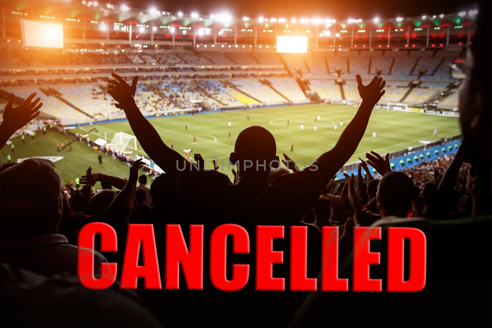 Canceled Sports Match Concept. Ban on mass events