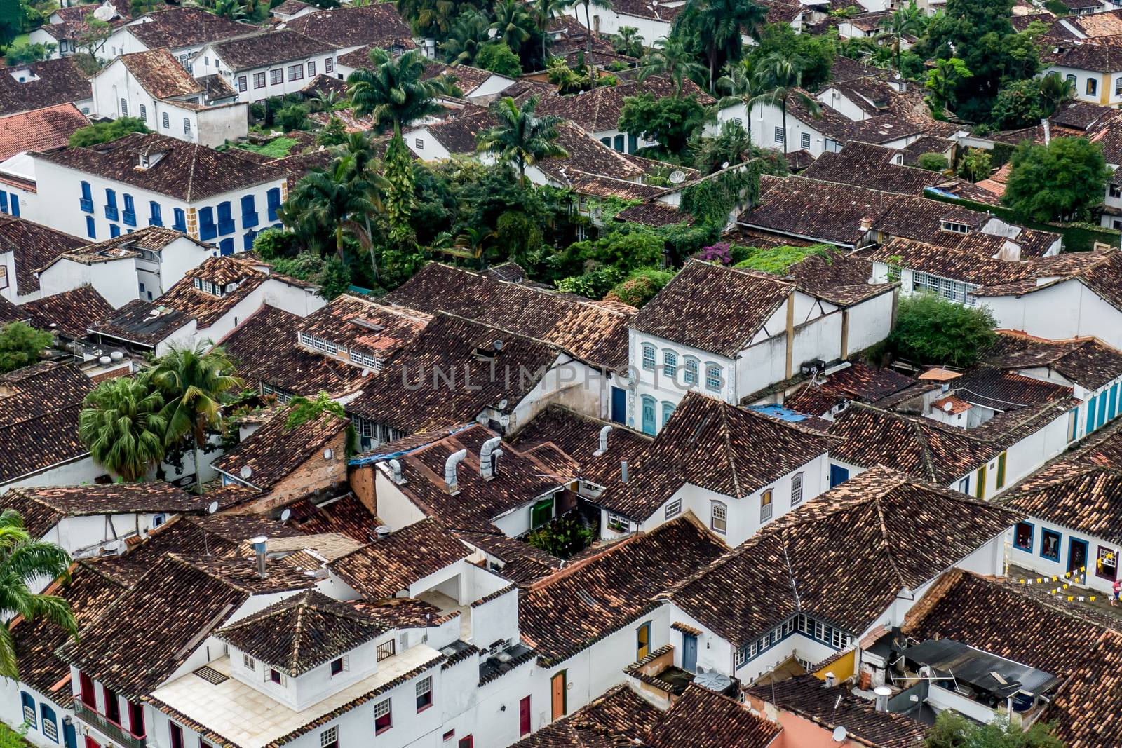 Brazilian colonial city of Paraty, aerial view. by 9parusnikov