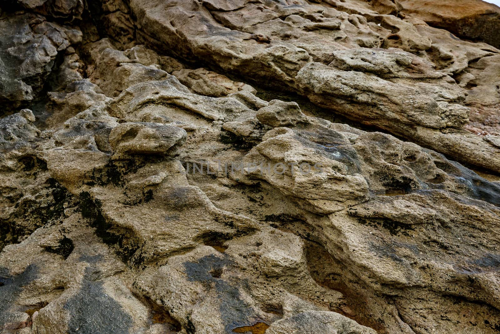 Stone background. Close-up rock texture by 9parusnikov