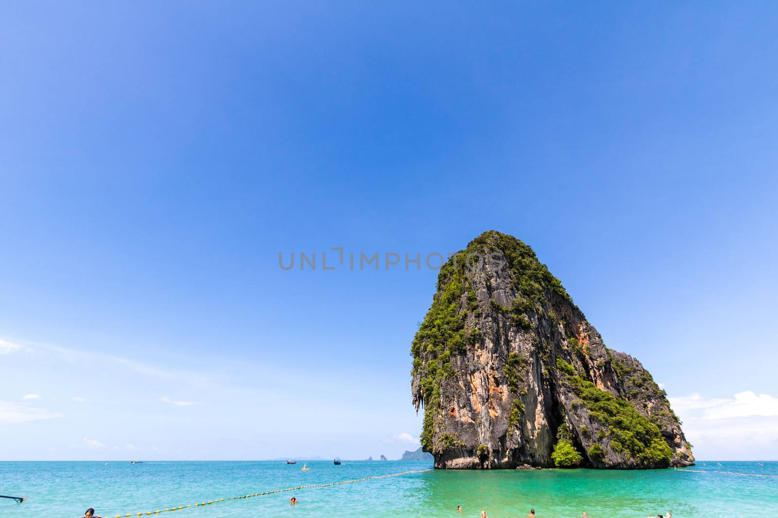 beach sand sea and island,sky in Thailand.