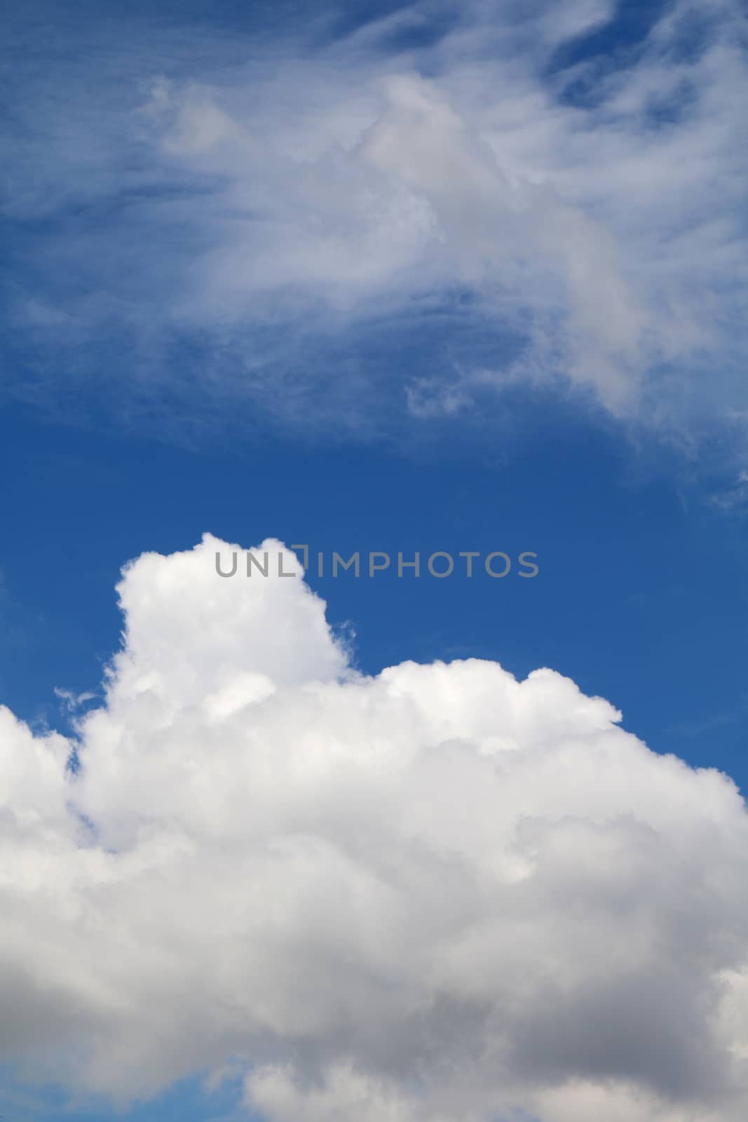 Beautiful blue sky with clouds for background and bright lighting clear on Summer by cgdeaw