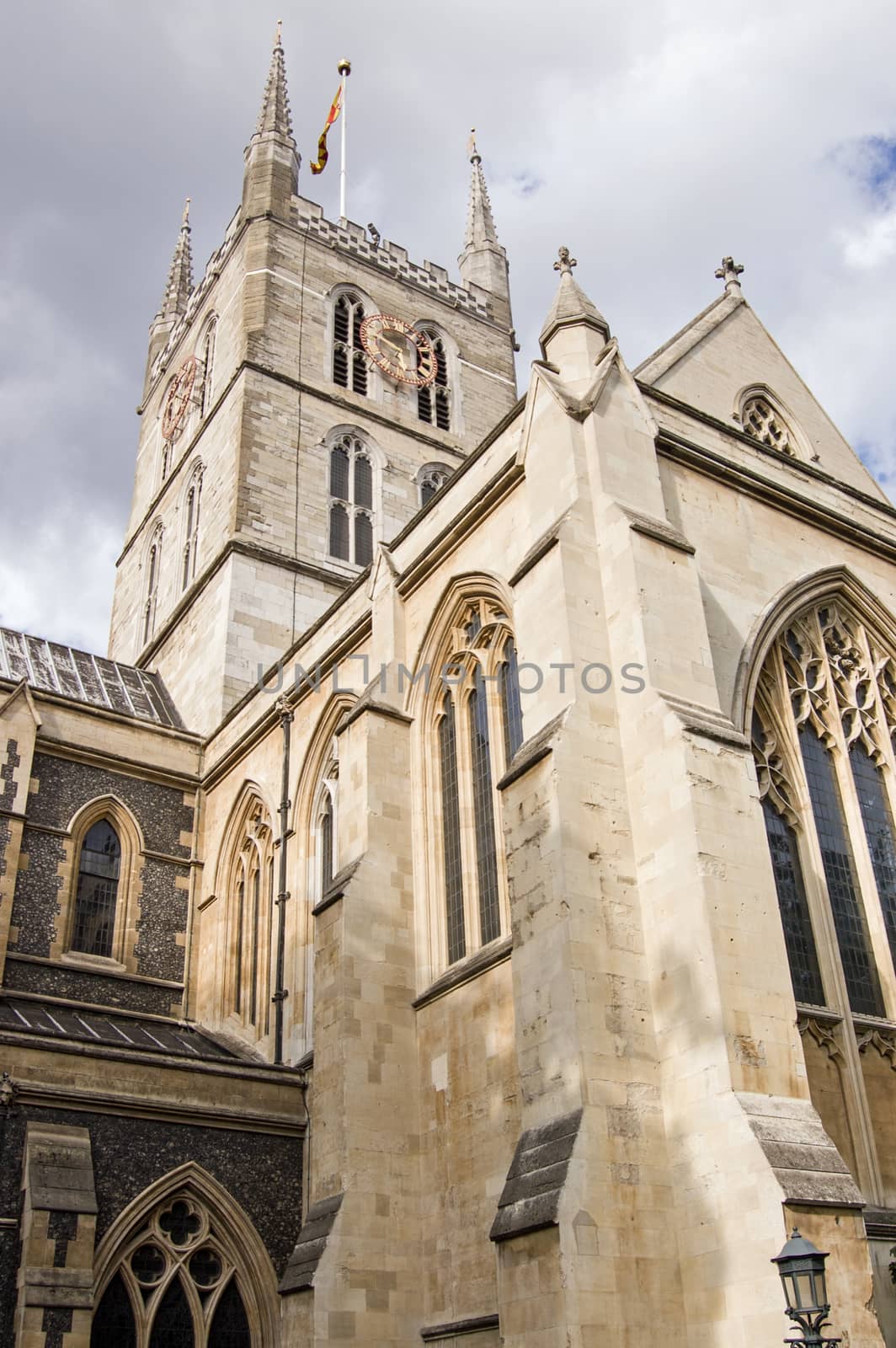 View of Southwark Cathedral, South London.