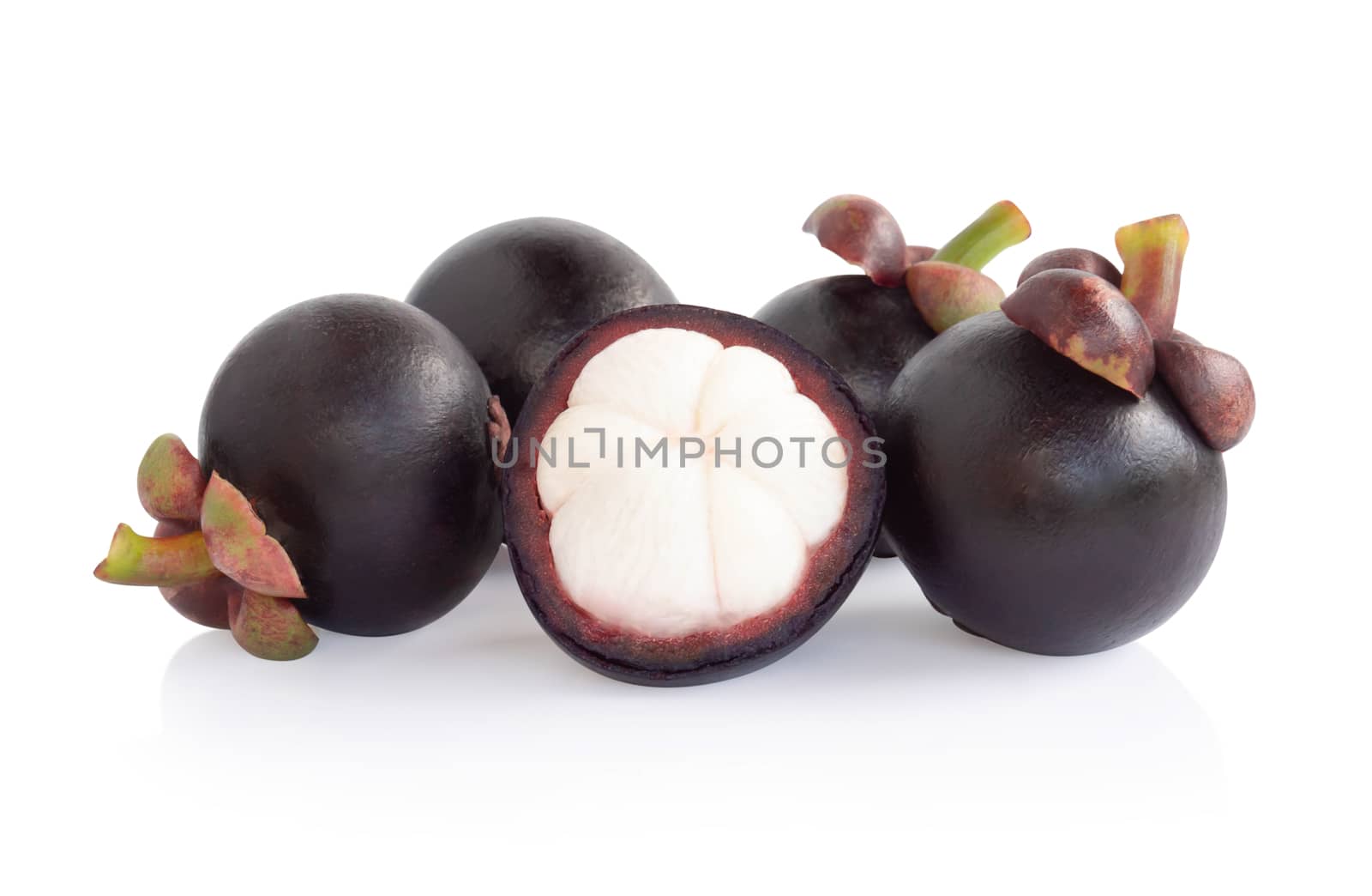 Fresh mangosteen fruit isolated on white background