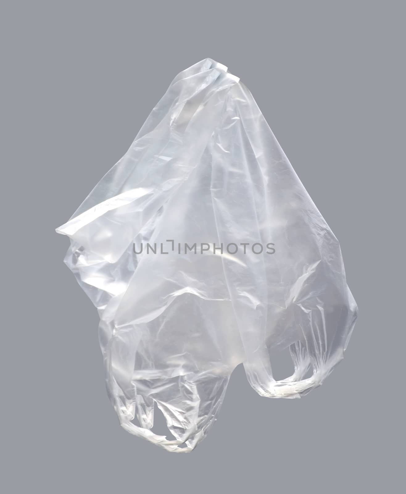 Plastic bag, Clear plastic bag on gray background, Plastic bag clear waste, Plastic bag clear garbage, Pollution from garbage waste bags by cgdeaw