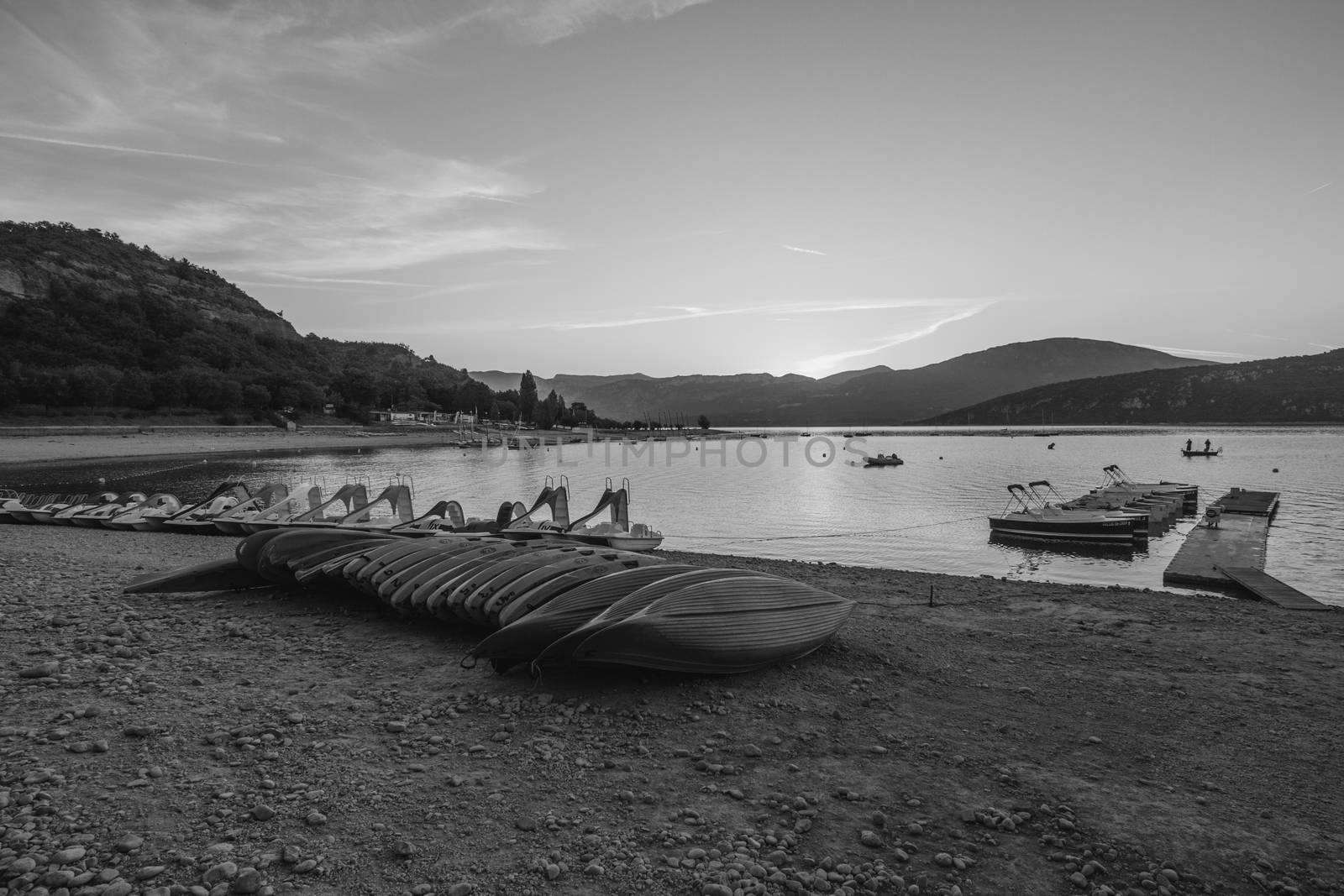 Gorge du Verdon lake in the South of France during sunset or sunrise