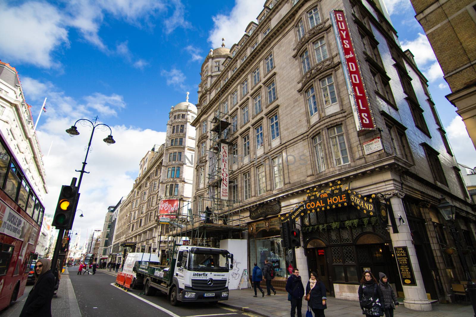 A busy street in London during the day