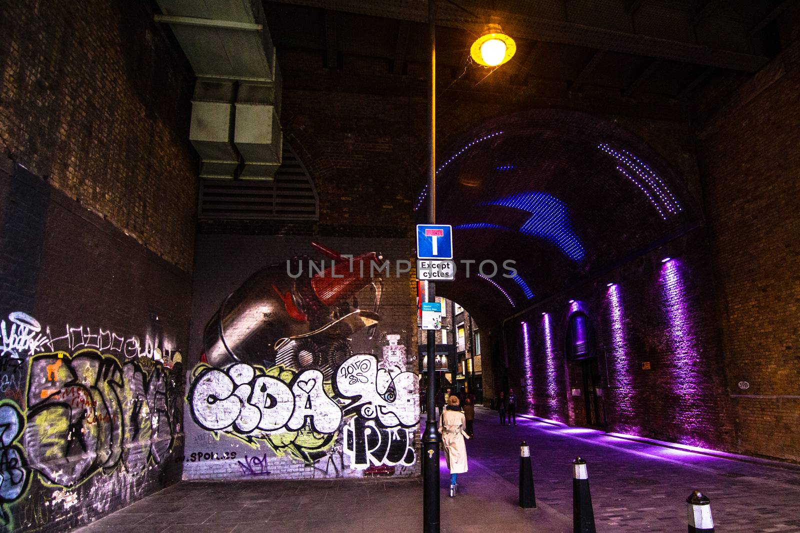 Graffiti in London at Night