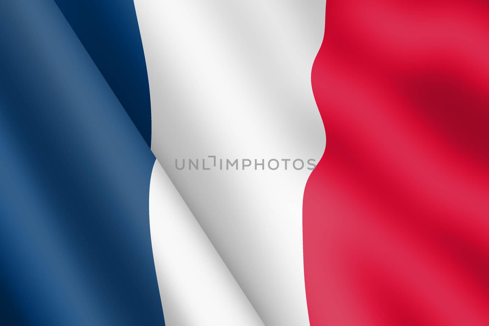 A France tricolor waving flag illustration wind ripple