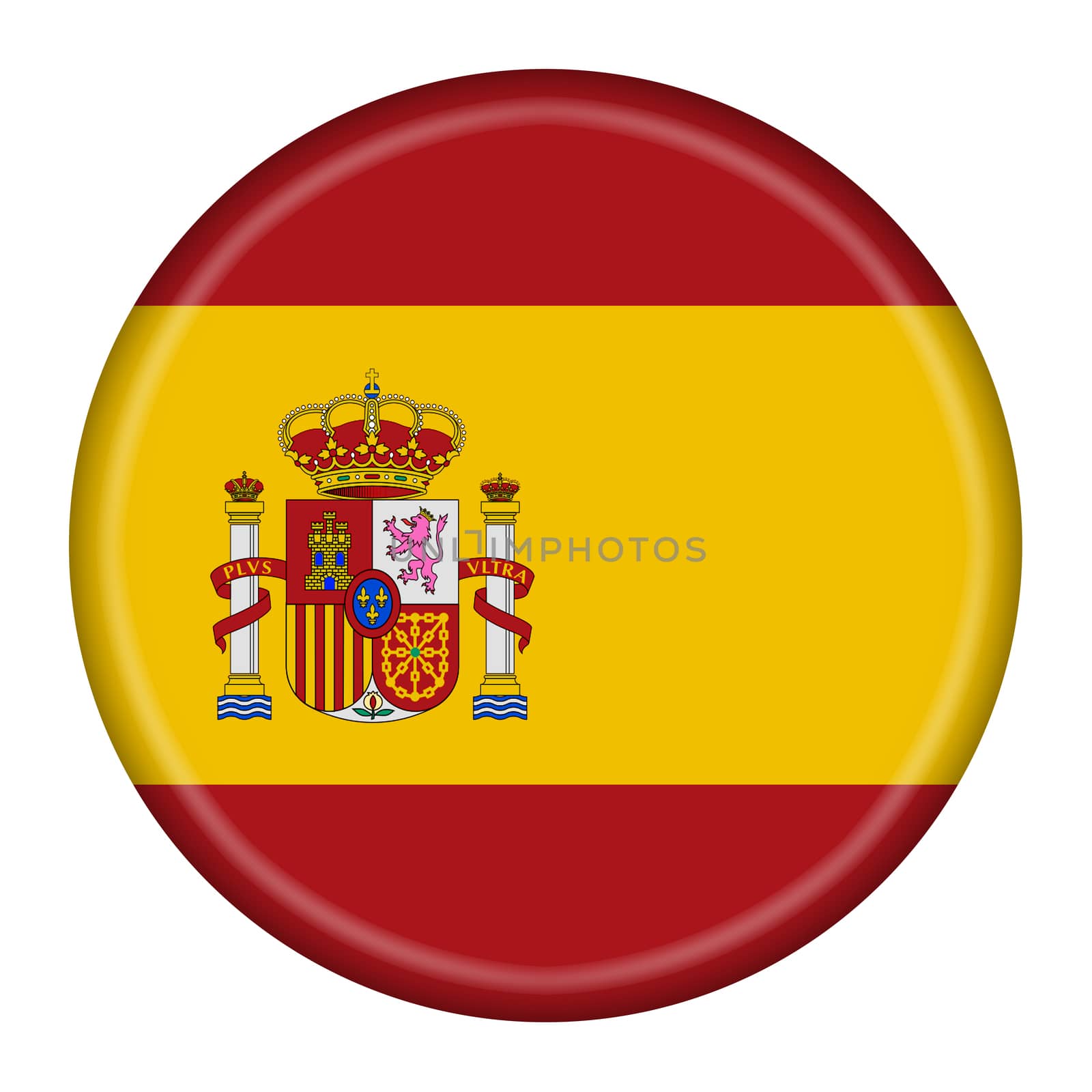 A Spain Espana flag button illustration with clipping path