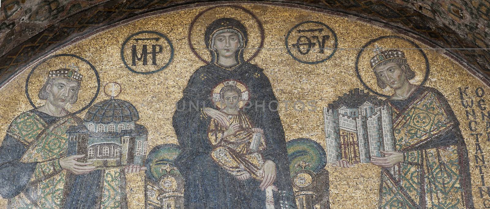 Mosaic artwork in Hagia Sophia Istanbul by paulvinten