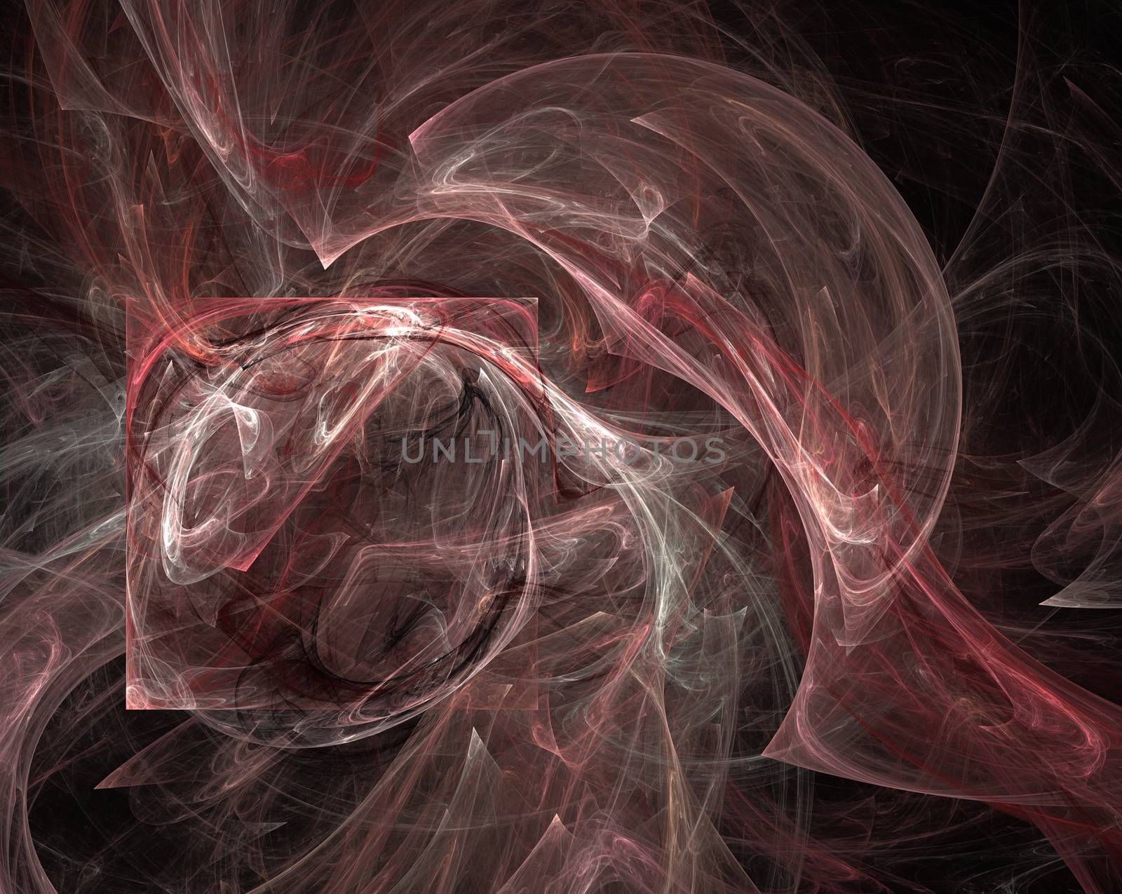 An abstract computer generated modern fractal design on dark background. Abstract fractal color texture. Digital art. Abstract Form & Colors. Purple jellyfish