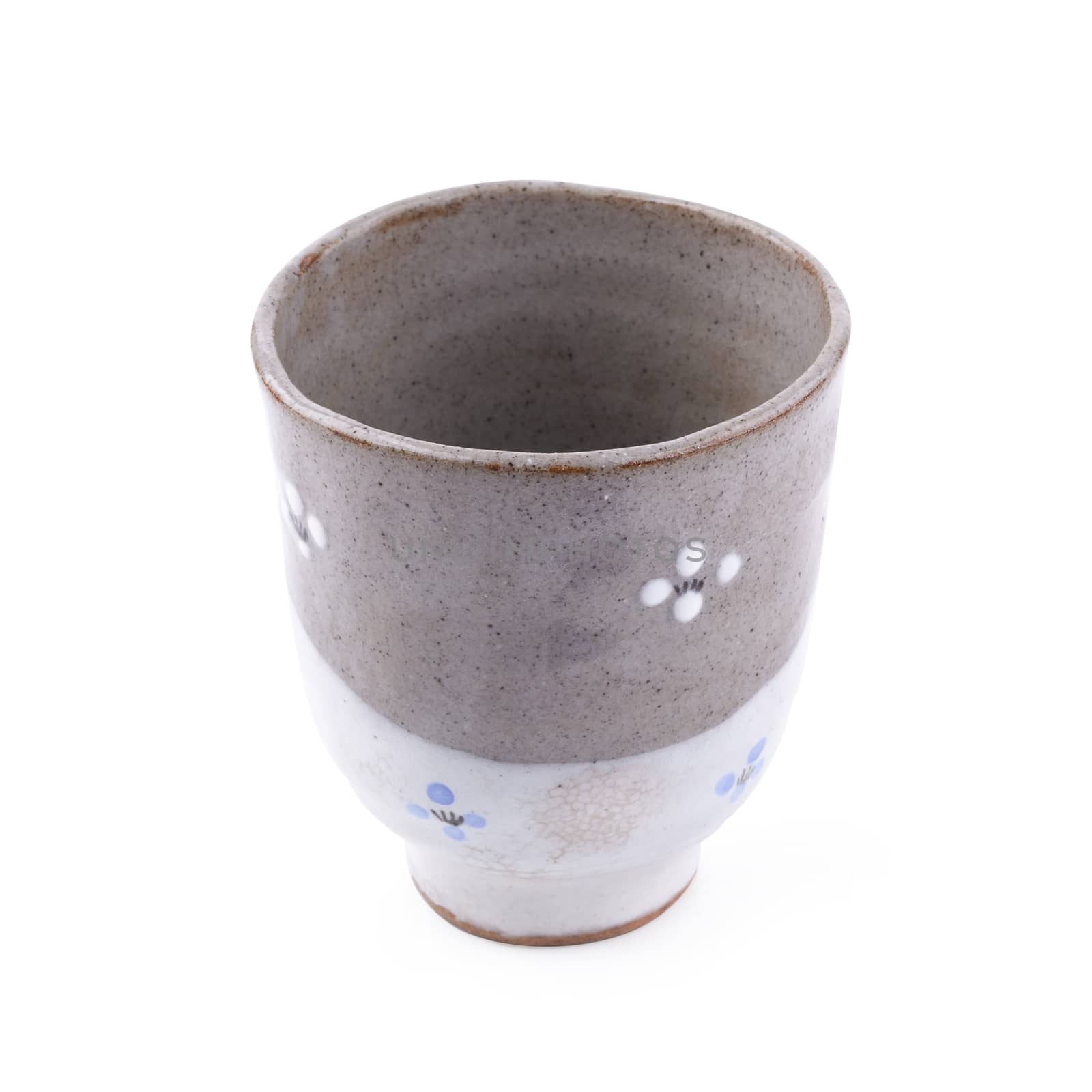 Ceramic black cup isolated on a white background.