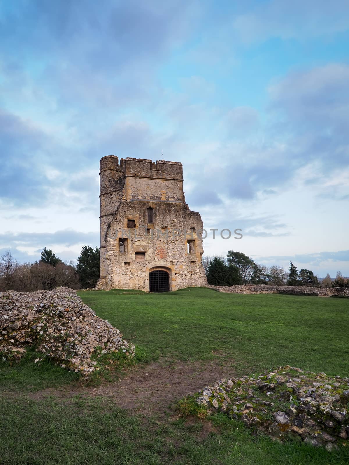 Ruins of medieval Donnington Castle at sunset, Newbury, Berkshire by PhilHarland