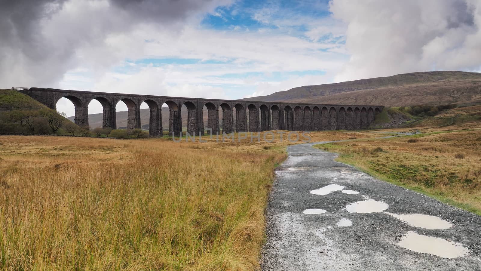 Ribblehead Viaduct carrying the Settle to Carlisle railway, Yorkshire Dales by PhilHarland