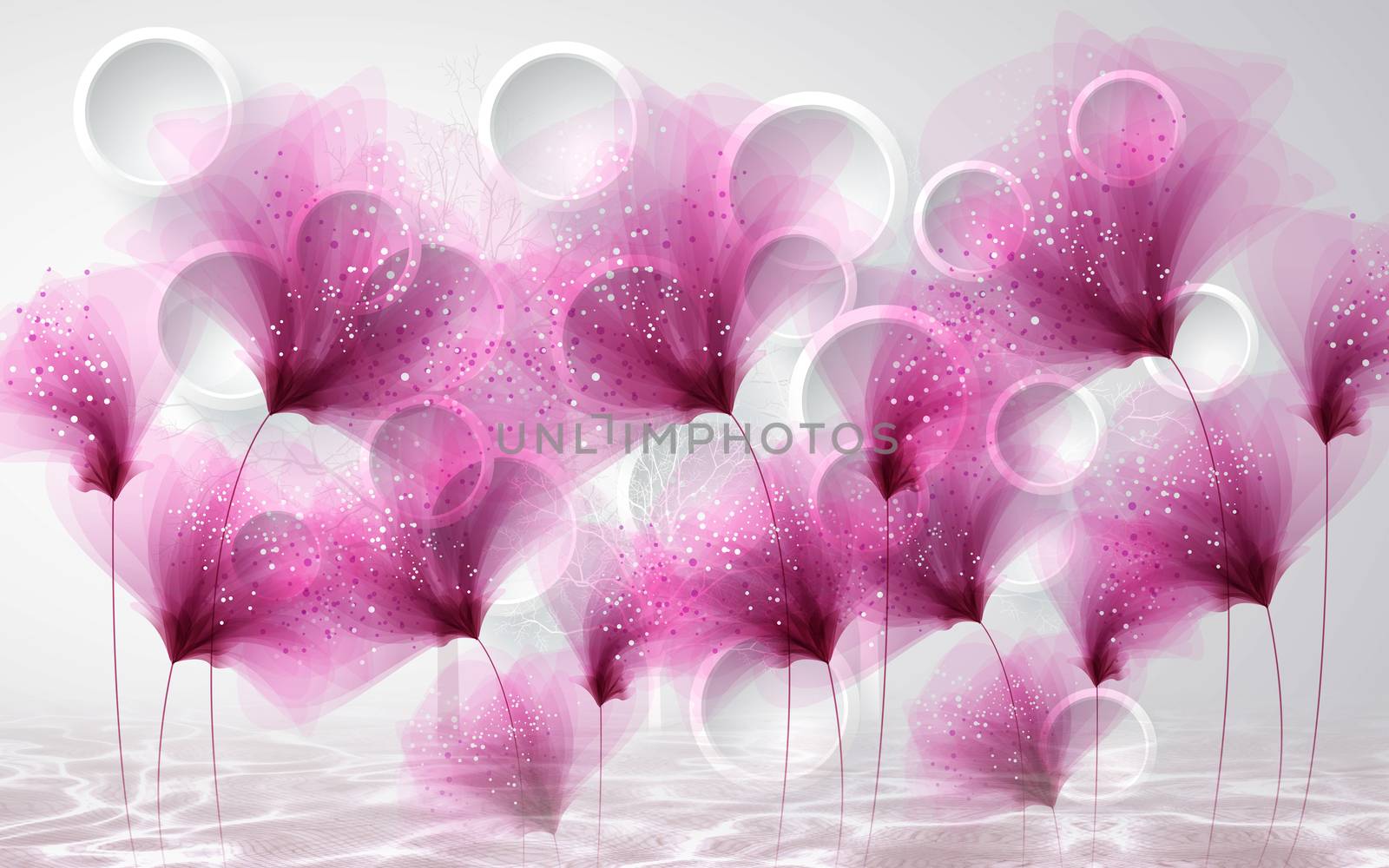 3d violet floral backgroun ilustration by ipinsadja