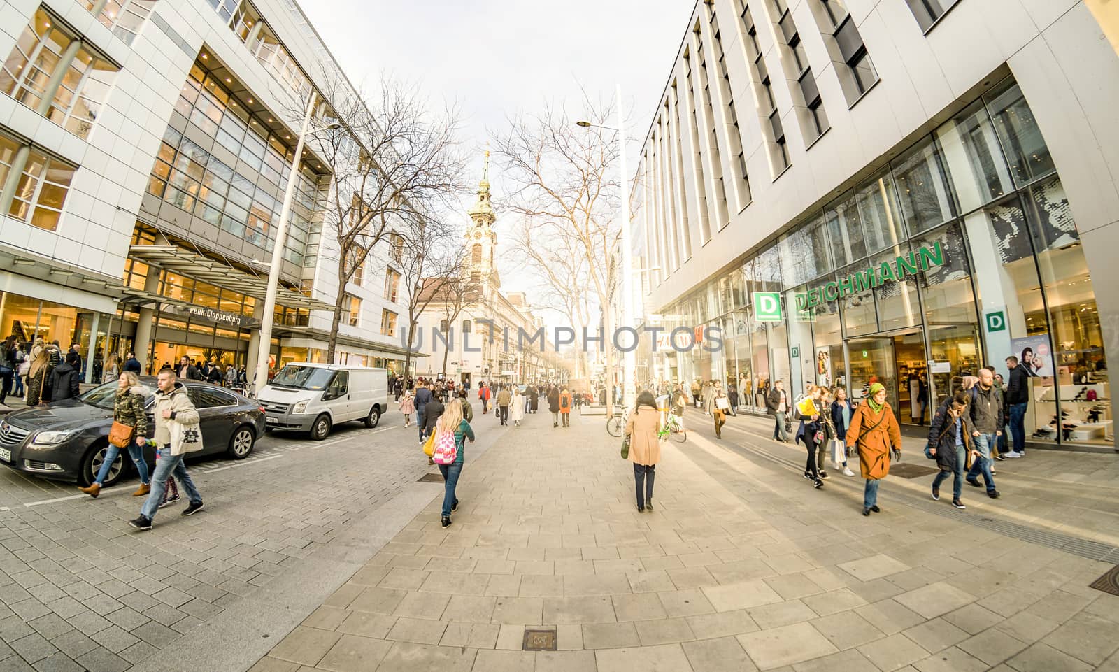 VIENNA, AUSTRIA - March 20, 2019: People Shopping On Mariahilfer by MysteryShot