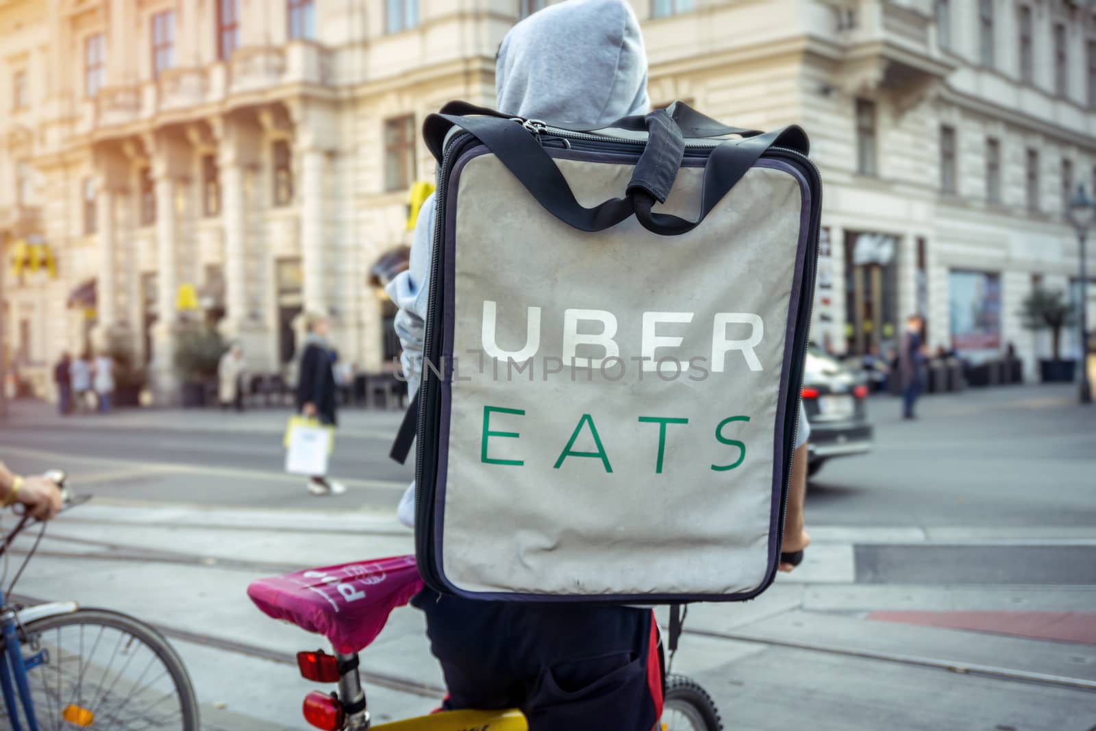 Uber eats food delivery bicycle driver by MysteryShot