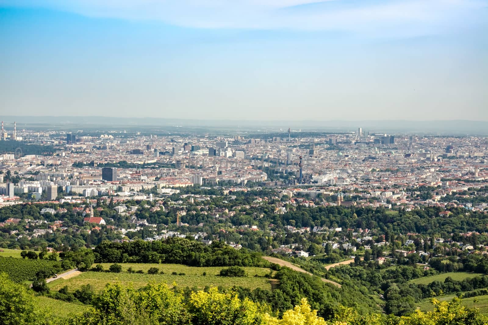 Vienna, the capital of Austria, seen from Kahlenberg a mountain to the north of the city