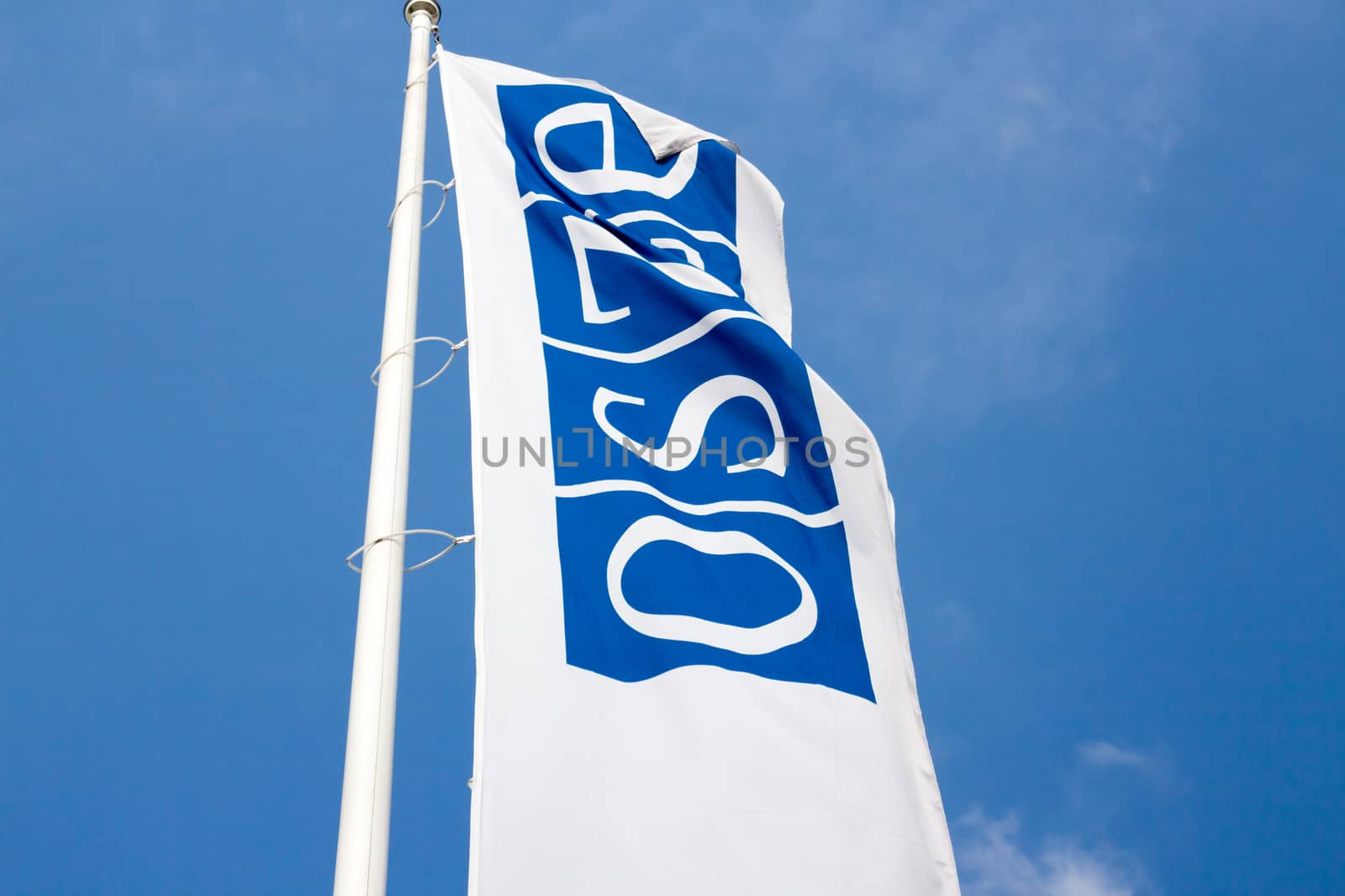 Vienna Austria June.15 2018, Organization for Security and Co-operation in Europe, OSCE Flags against sky