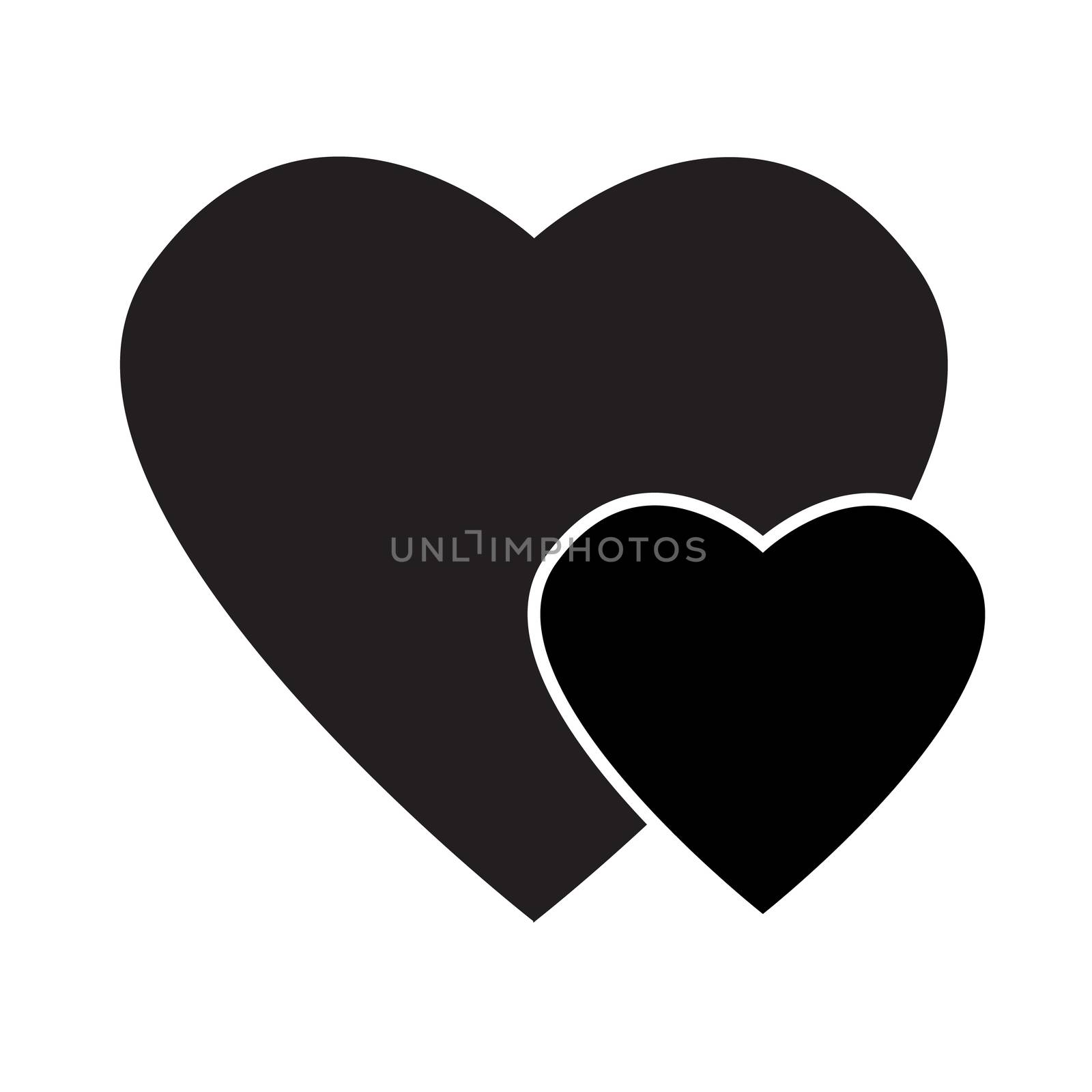 black heart icon on white background. flat style. black heart ic by suthee