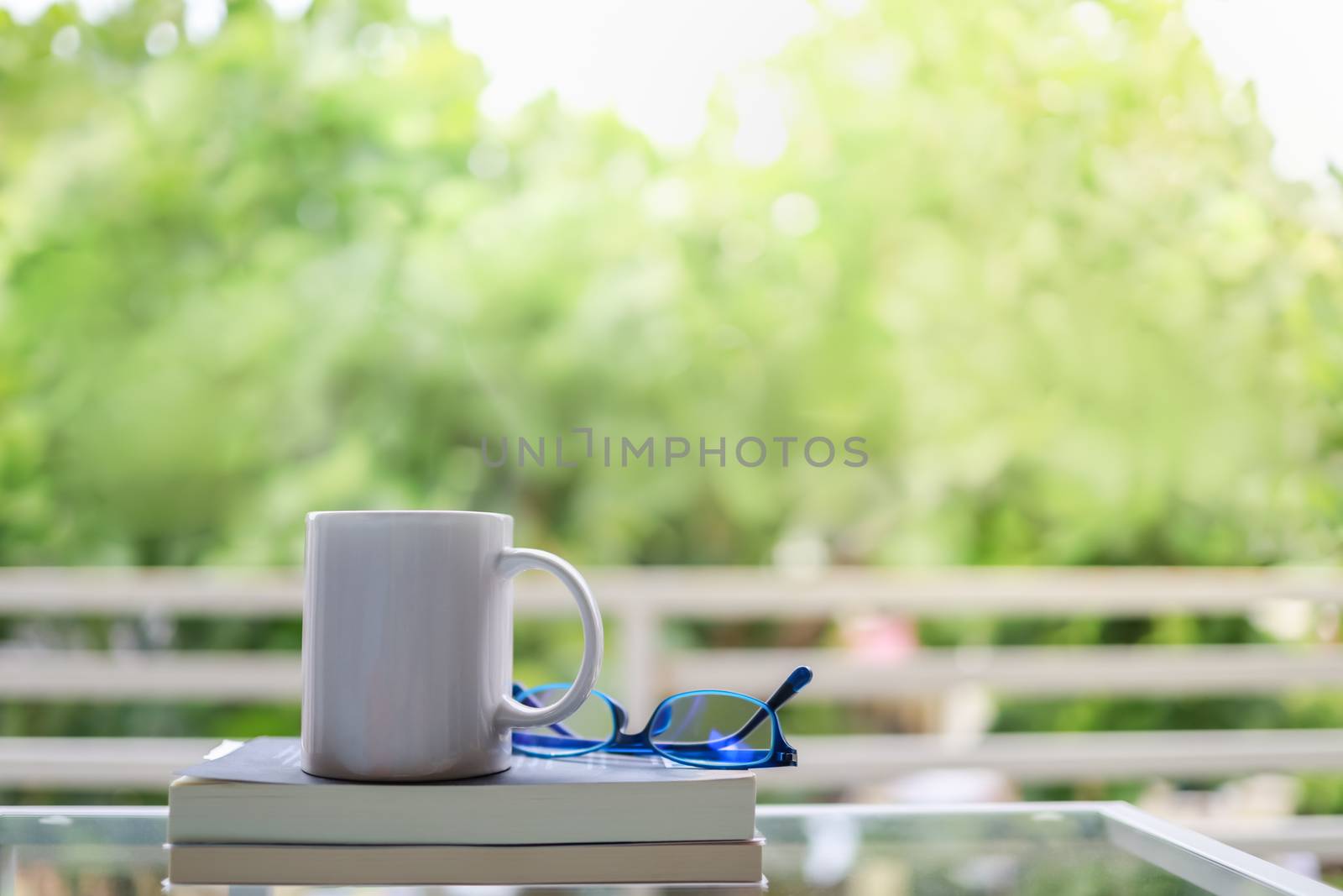 Hobby, Relaxation and Recreation Concept. Close up of white mug  by mthipsorn