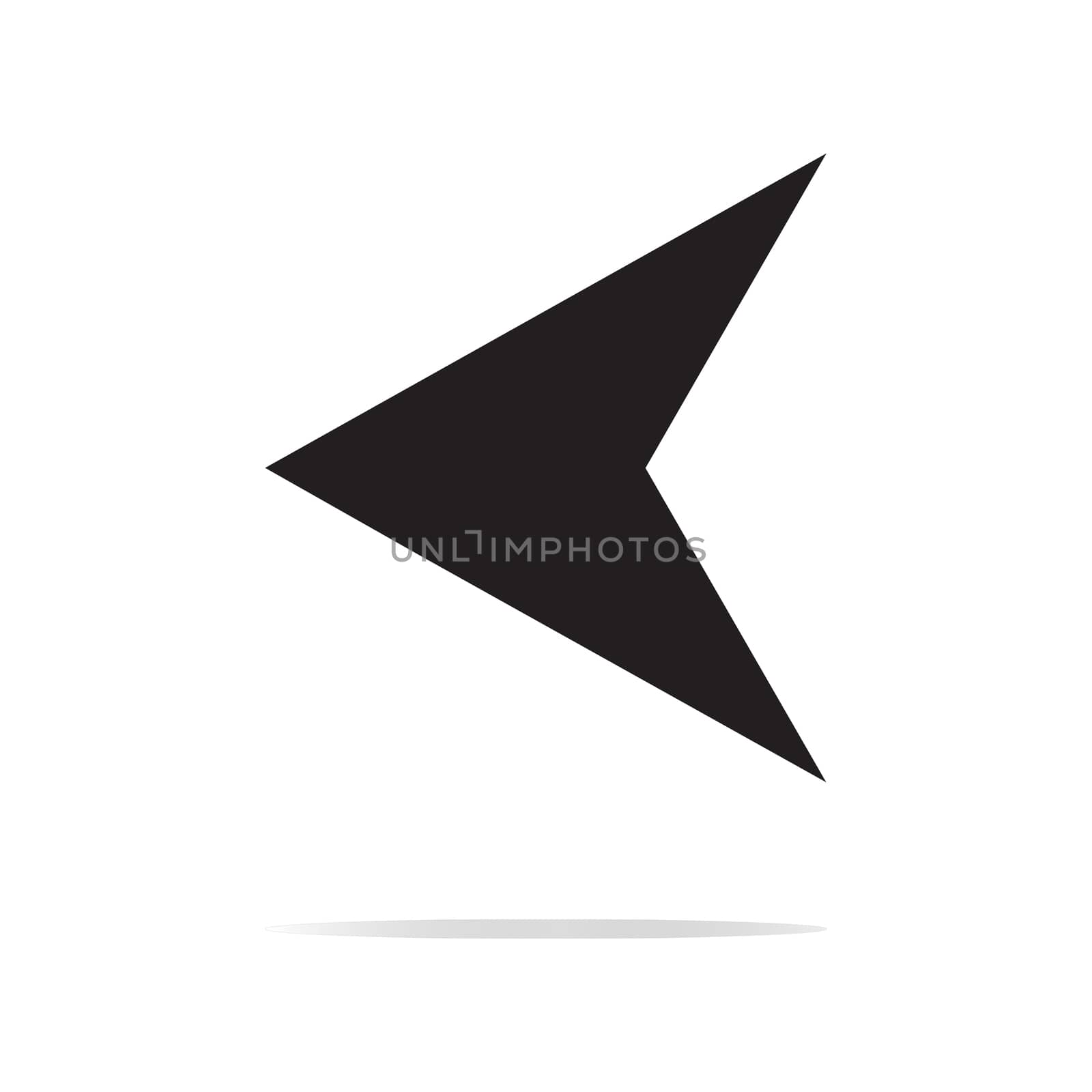 Arrowhead Left icon on white background. flat style. Arrowhead L by suthee