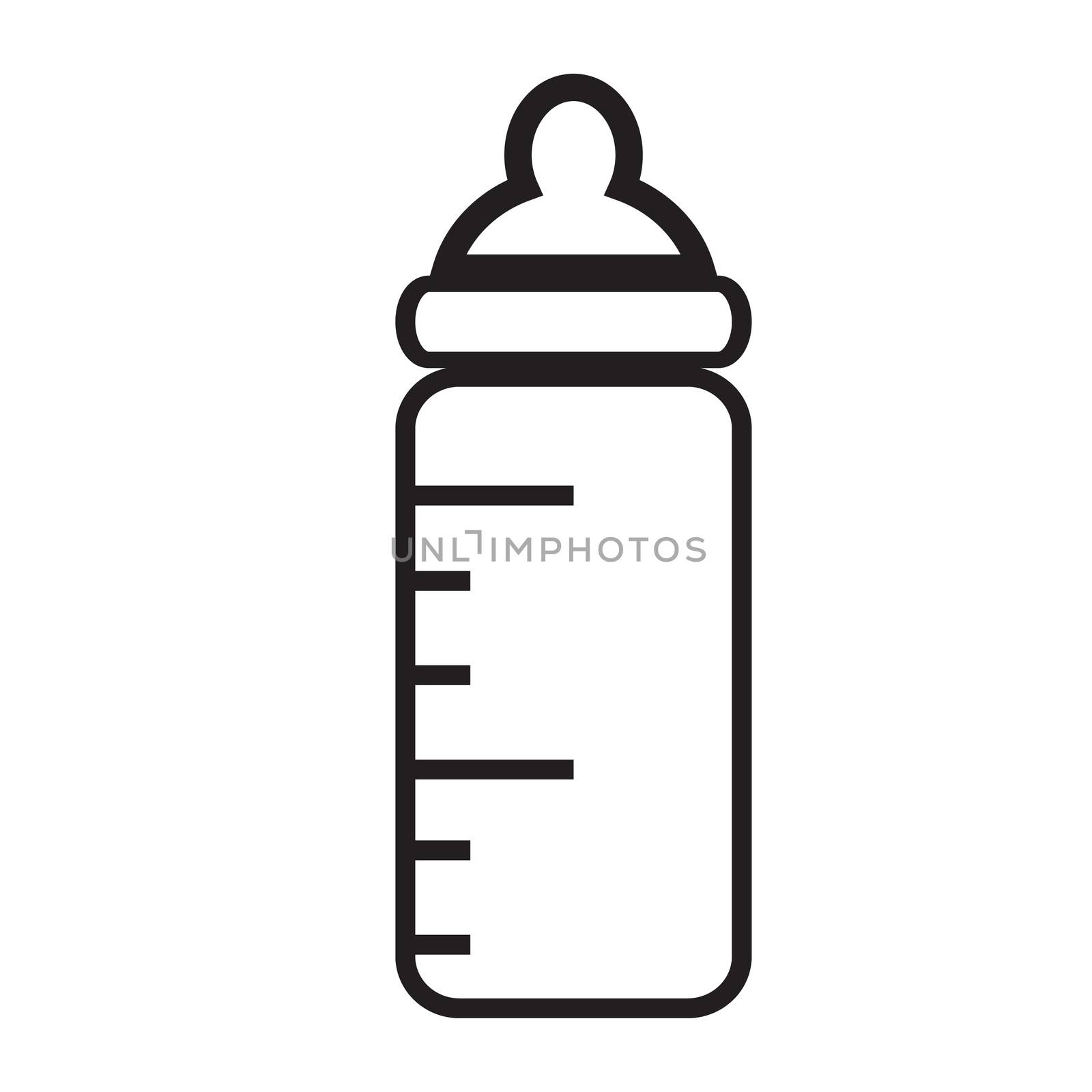 baby bottle icon on white background. flat style. baby bottle ic by suthee