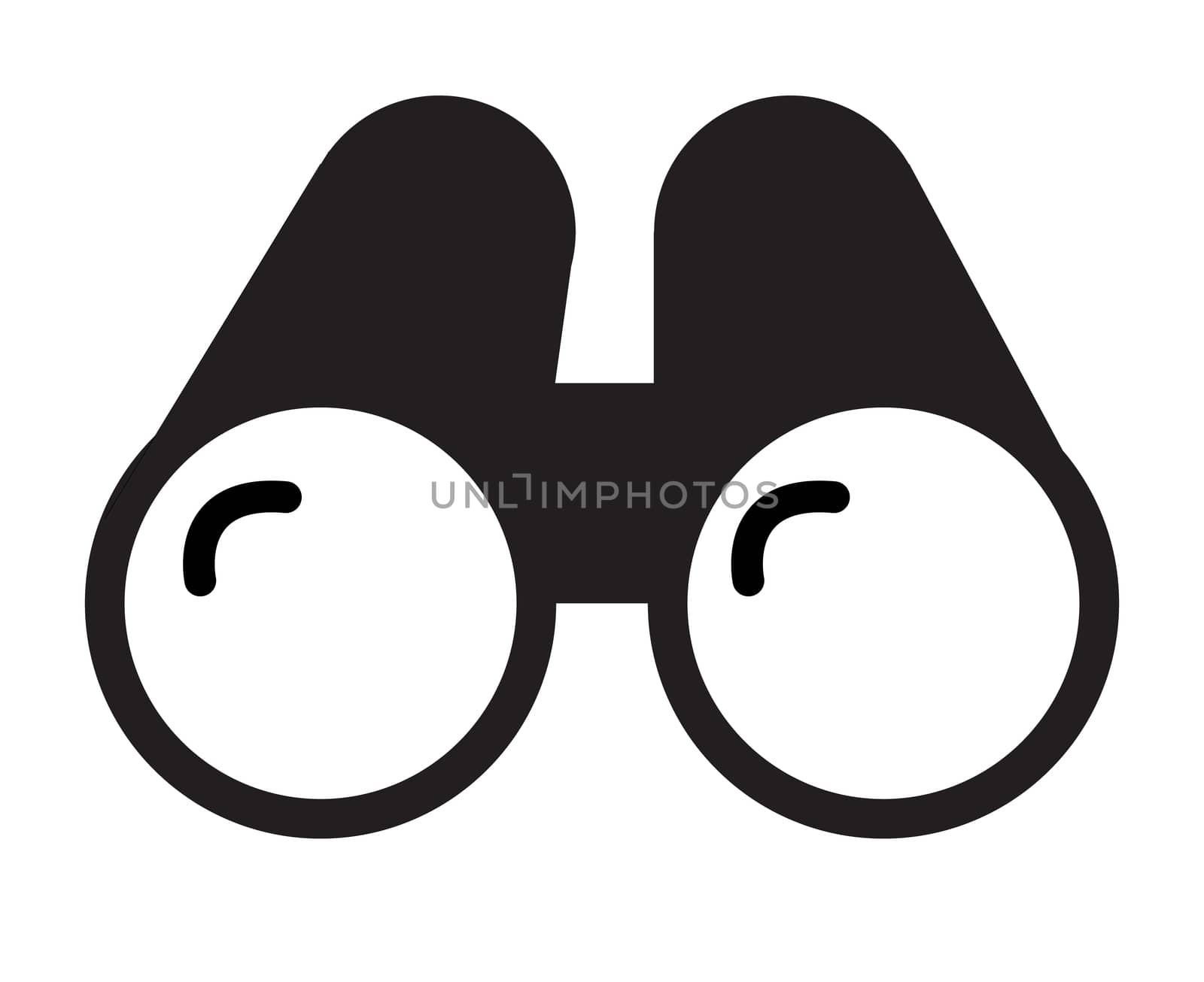 black binoculars icon on white background. flat style. black bin by suthee