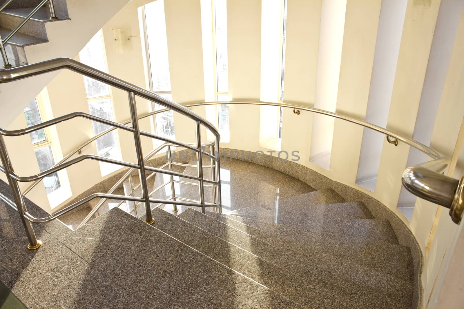 modern staircase in building hotel