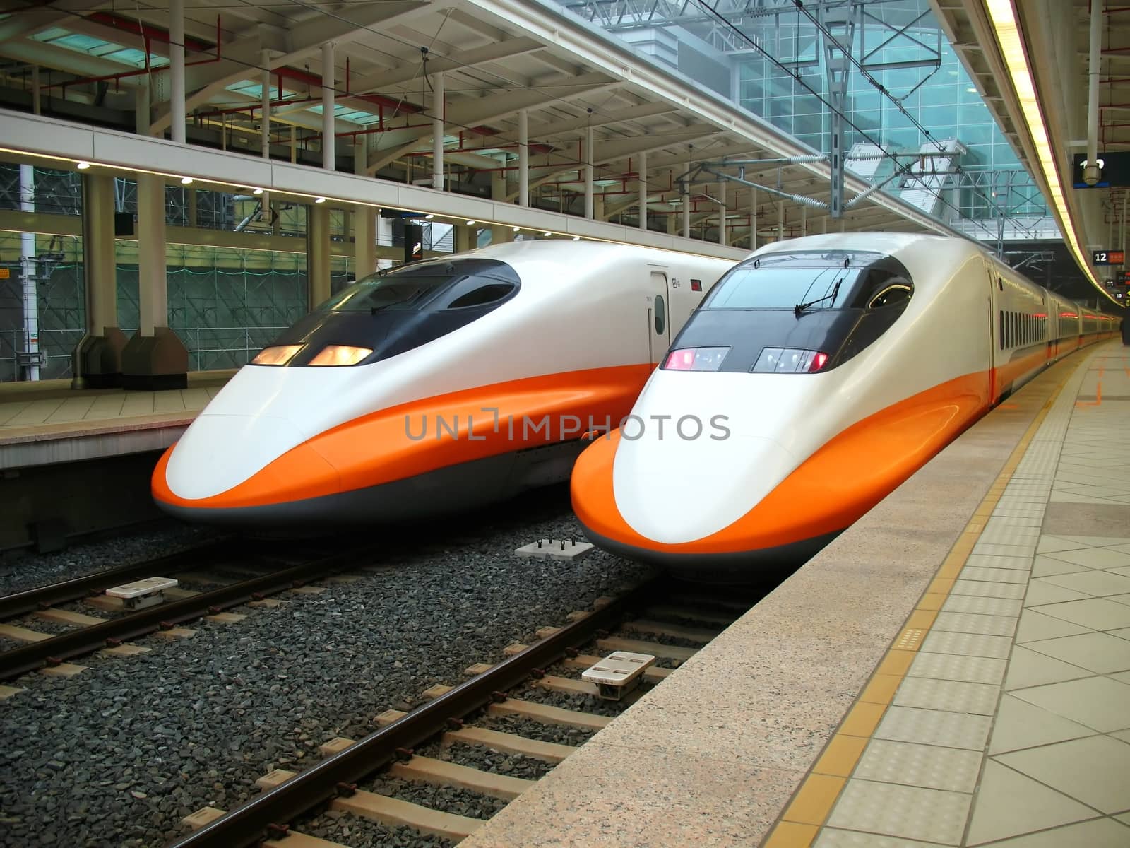 -- two engines of the recently finished Taiwan high speed railway
